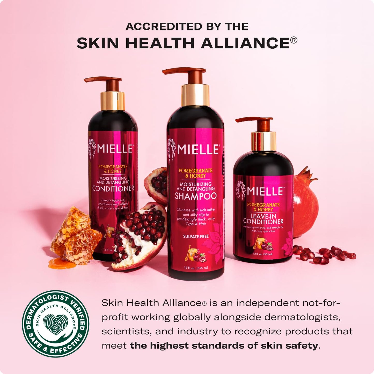 Mielle Organics Pomegranate & Honey Leave In Conditioner for Curly Hair - Moisturizing Detangler & Curly Hair Treatment to Help Repair Damage, Prevent Frizz & Improve Shine (12 Fl Oz)
