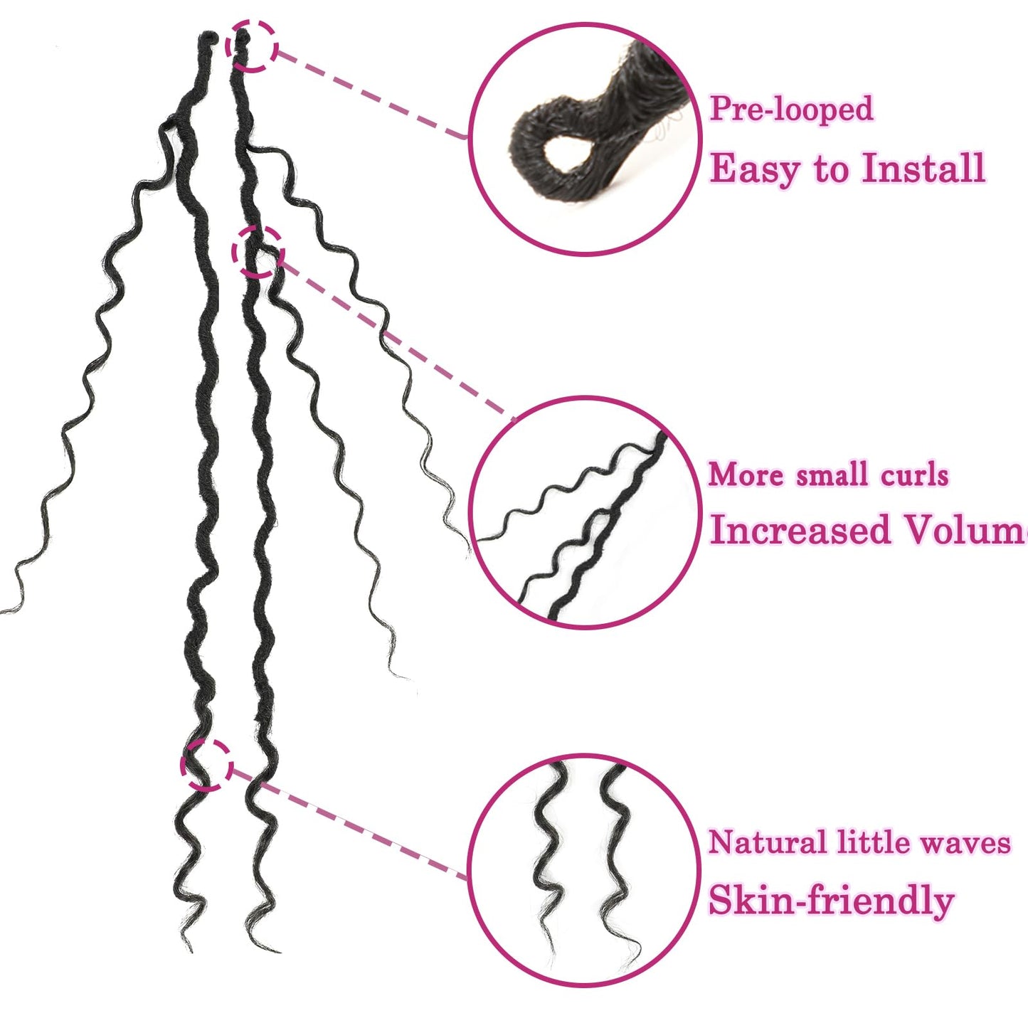 8 Packs Goddess Faux Locs Crochet Hair for Black Women, Long Goddess Locs Crochet Hair, Boho Style Locs, River Hair with Curly Ends (22Inch, T30#, 8Packs)
