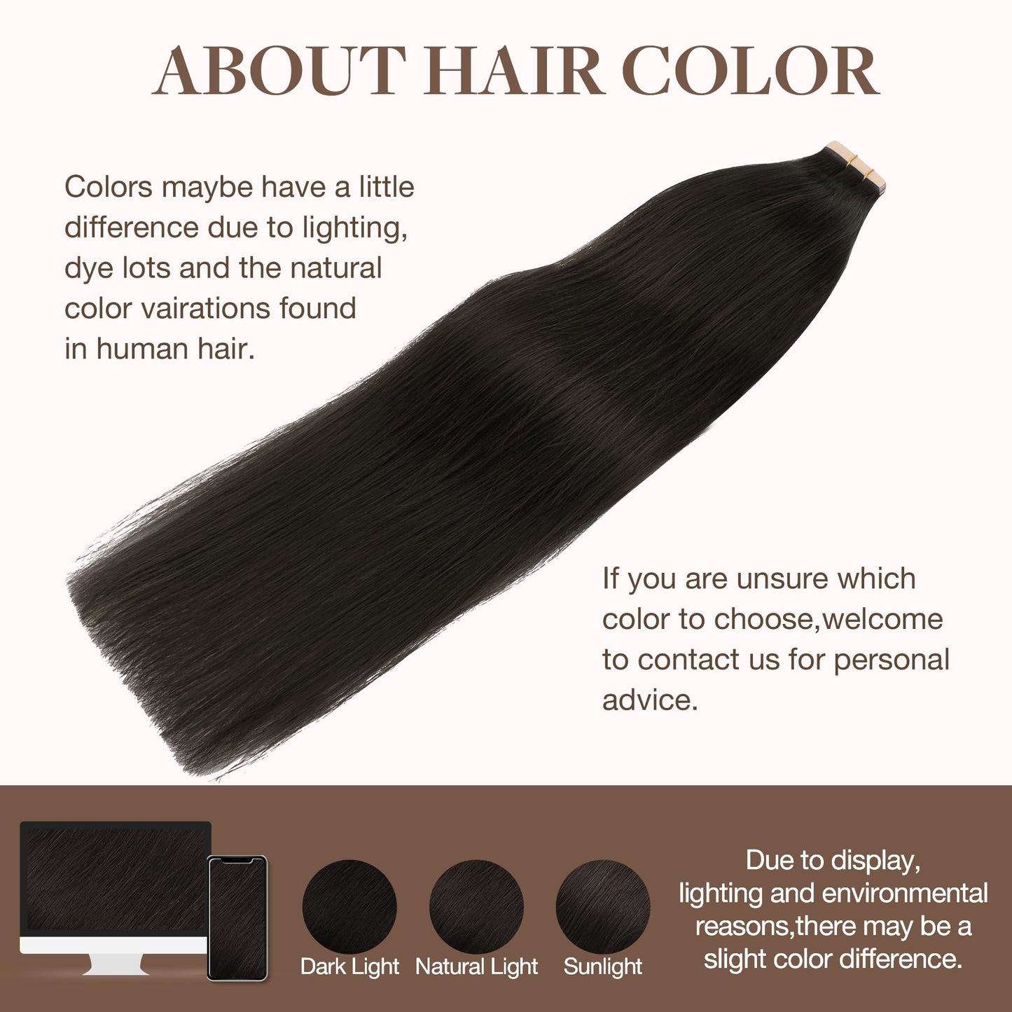 GOO GOO Tape in Hair Extensions Human Hair, 2 Dark Brown, 20inch 50g 20pcs, Skin Weft Seamless Invisible, Silky Straight with Thick Ends, Remy Human Hair