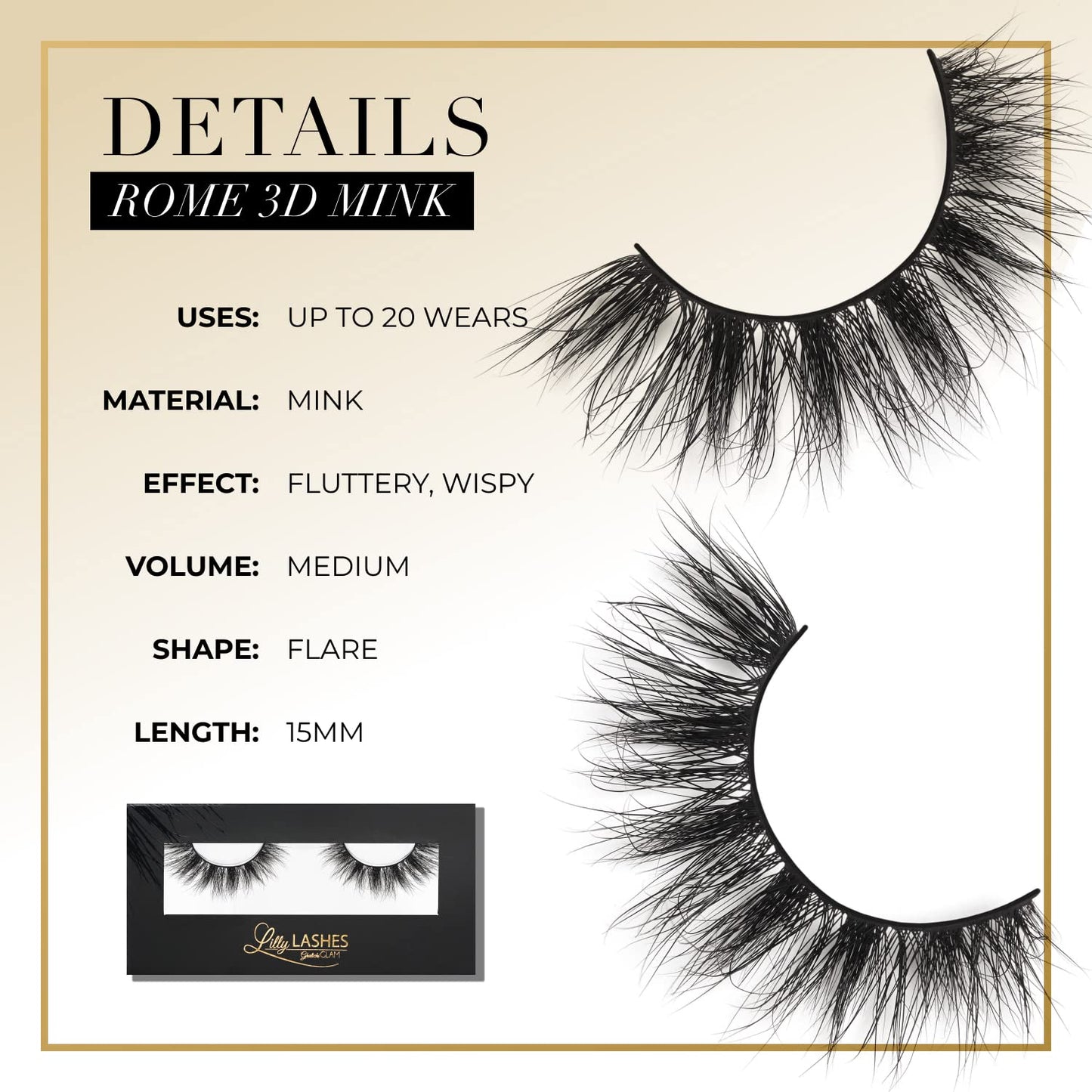 Miami Flare 3D Mink Lashes by Lilly Lashes | Reusable Wispy & Fluffy Strip Eyelashes
