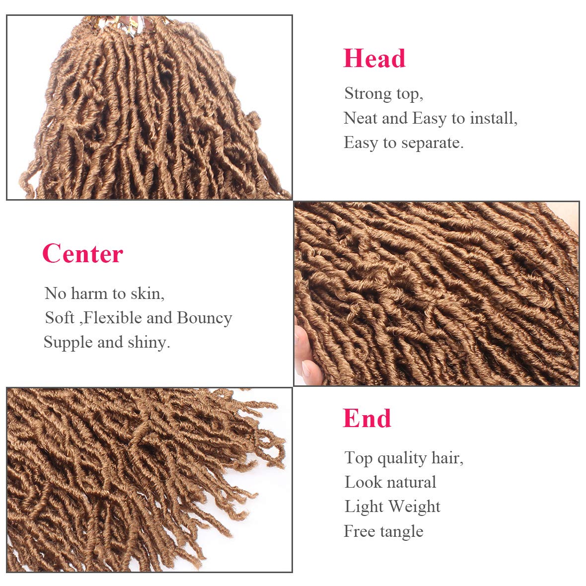 Faux Locs Crochet Hair - 18 Inch Pre-Looped 7 Packs Soft Natural Black Goddess Locs for Women