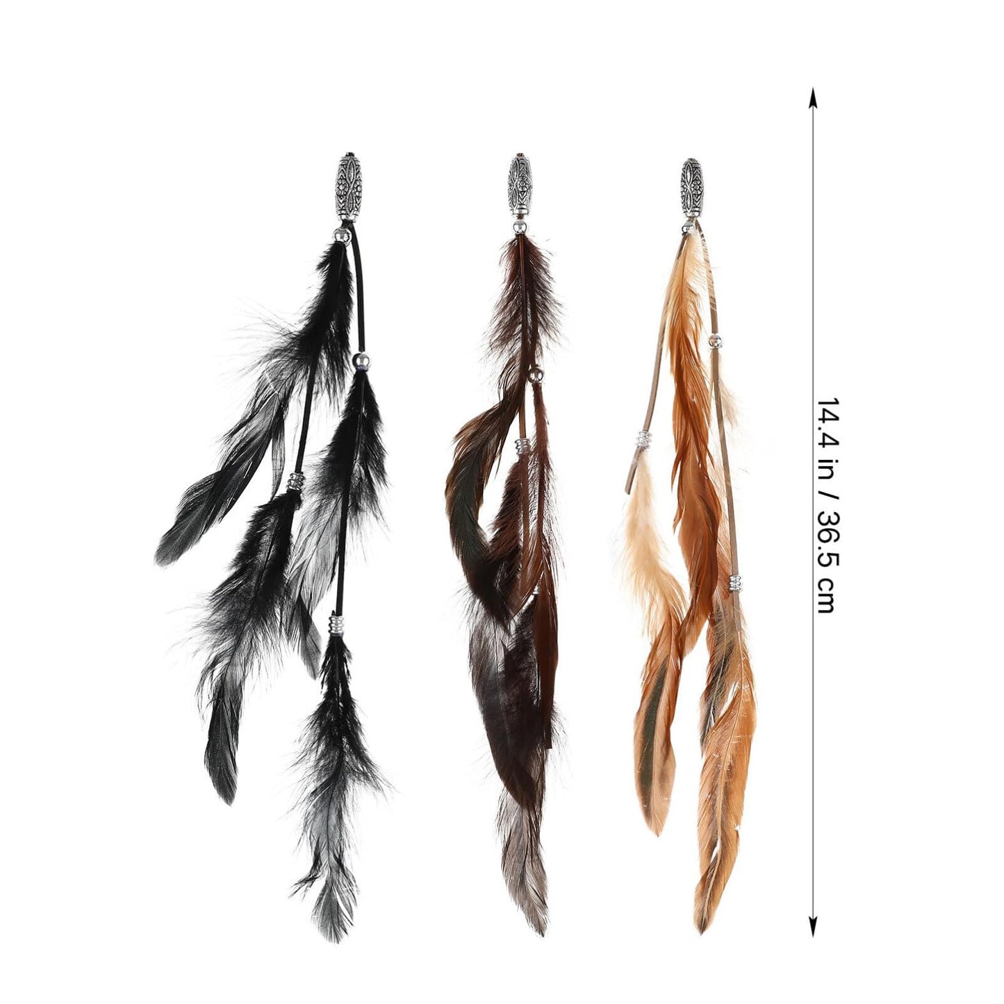 Feather Hair Clip,Zcargel 3/6PCS Indian Feather Hair Clip Accessories Mixed Colour Feather Hair Extensions Boho Headpiece for Women and Girls