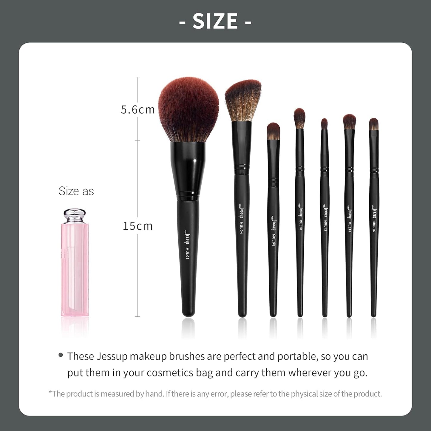 Vegan Makeup Brush Set - 16pcs Premium Synthetic Eye Brushes for Blending, Eyeliner & Concealer
