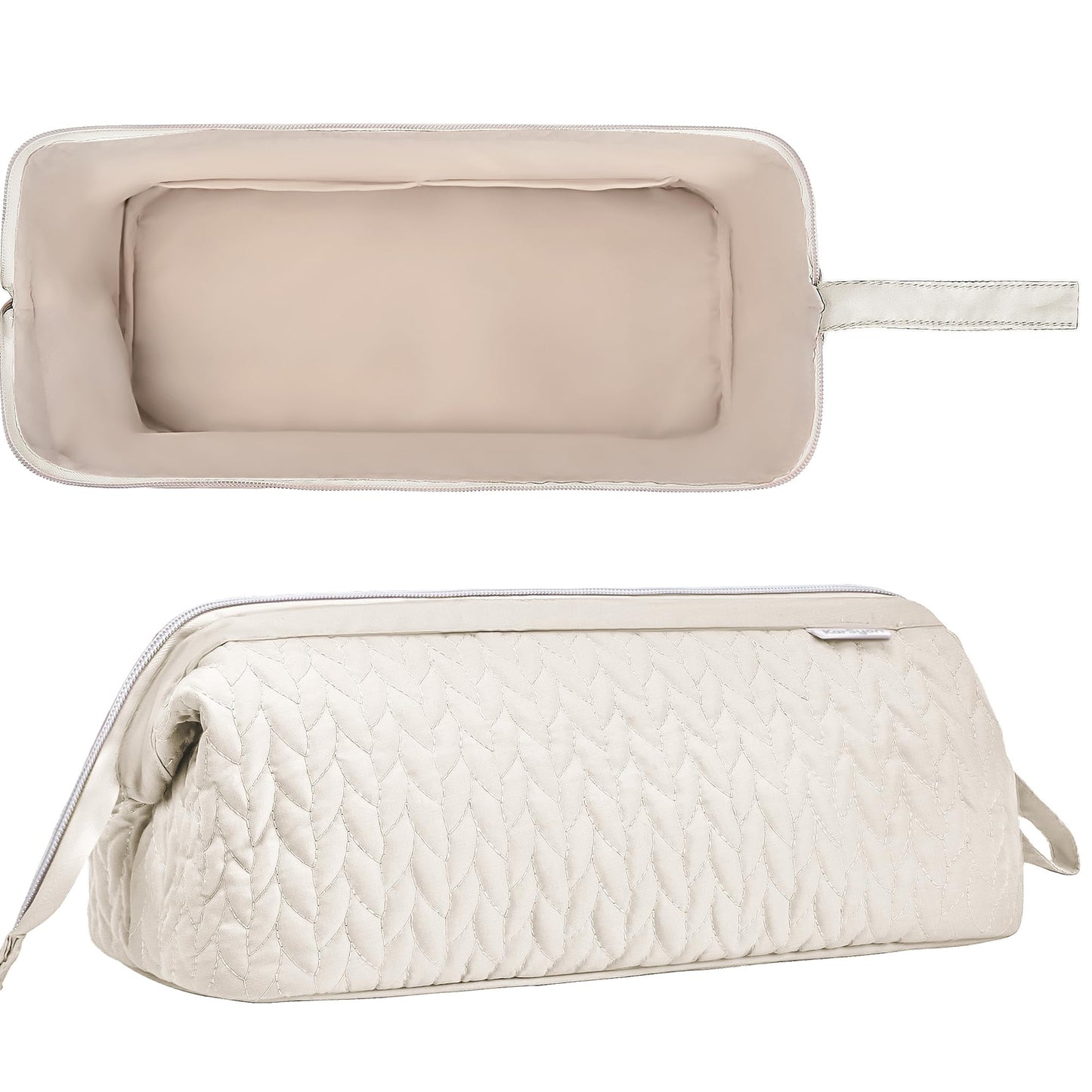 KarSyon Shark Flex Style Case for Dyson Airwrap Hair Dryer Brush Revlon Hair Tools Travel Bag Carrying Case Flat Curling Iron Organizer (Beige)