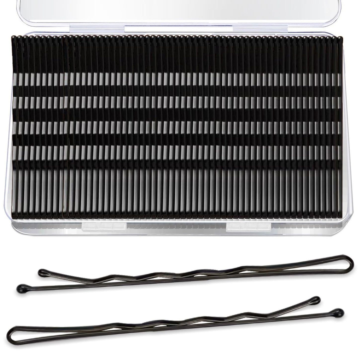 240PCS Large Bobby Pins Black Jumbo Bobby pins Black Long Hair Pins Clips for Women Girls with Box for Women Girls, 2.75 Inch/7cm