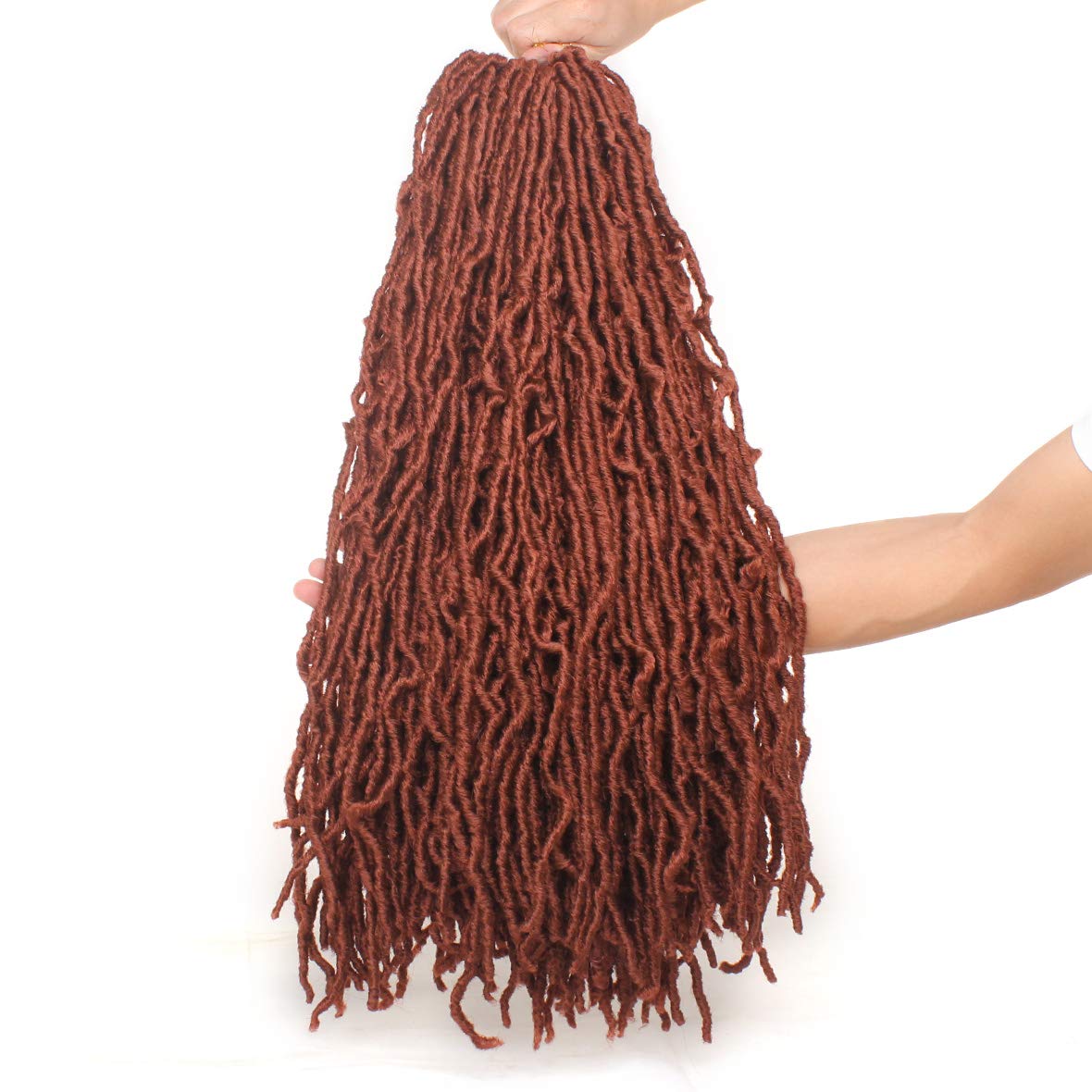 Faux Locs Crochet Hair - 18 Inch Pre-Looped 7 Packs Soft Natural Black Goddess Locs for Women