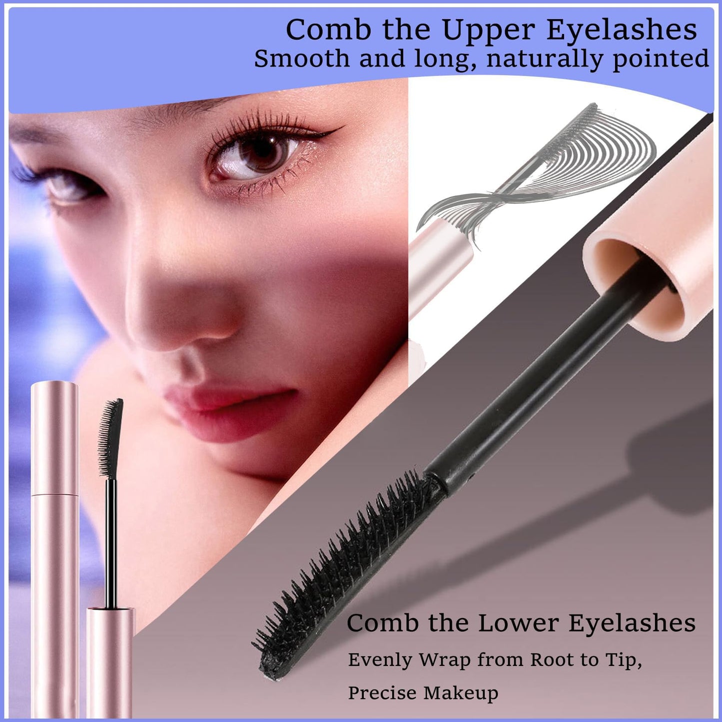 Gloryboom Mascara,Relaxrich Waterproof & Sweatproof Lengthening & Curling Mascara (A-2brown)