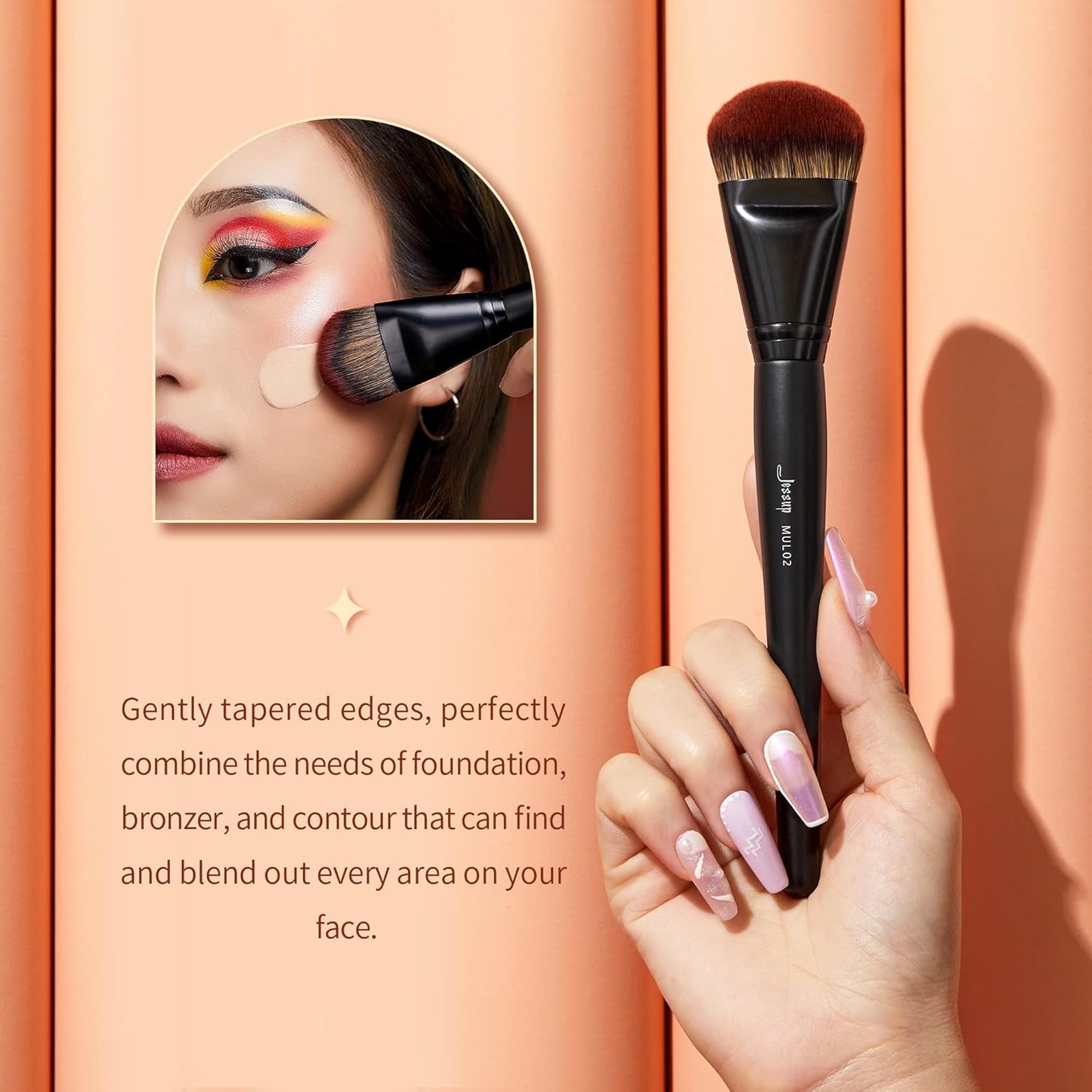 Vegan Makeup Brush Set - 16pcs Premium Synthetic Eye Brushes for Blending, Eyeliner & Concealer