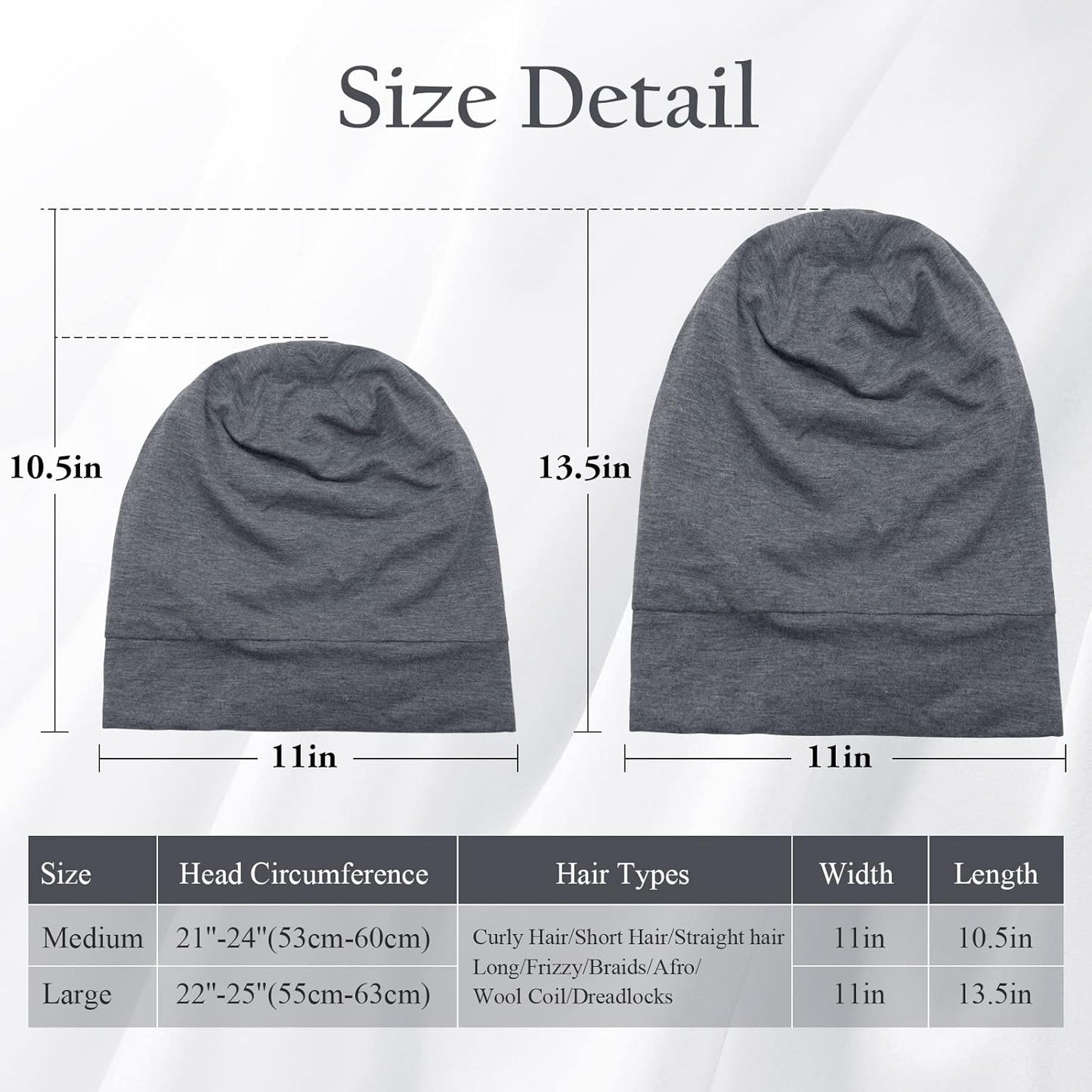 100% Silk Dreadlock Cap & Bonnet for Sleeping - Extra Large Hair Cover for Men & Women