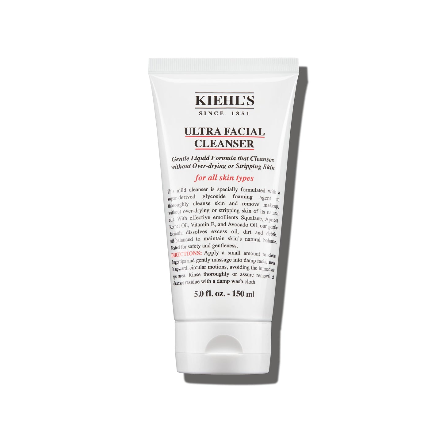 Kiehl's Ultra Facial Cleanser, Lightweight Foamy Facial Cleanser, Enriched Formula that Replenishes Skin Barrier, Gently Exfoliates and Moisturizes, Suitable for All Skin Types - 5 fl oz