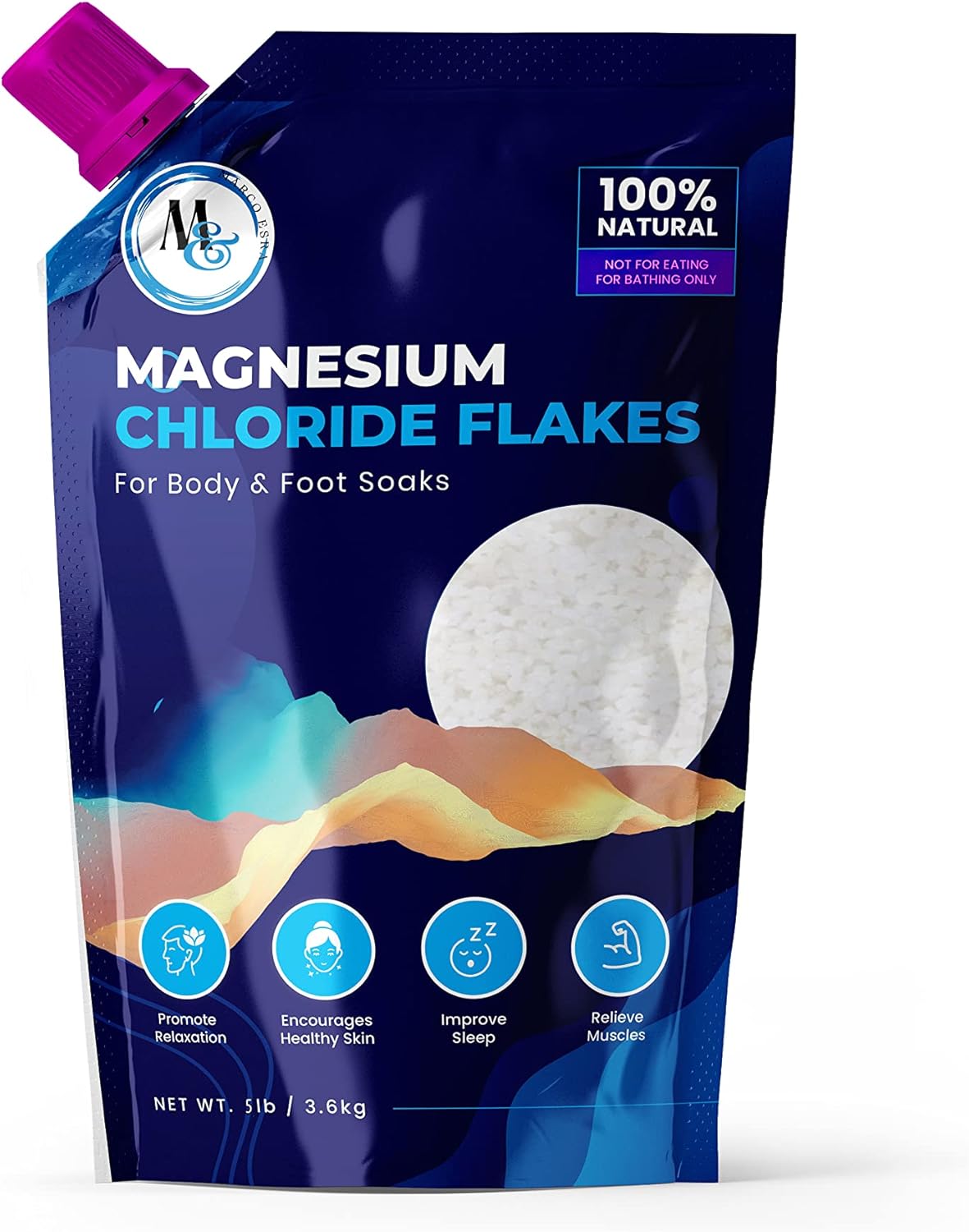 Premium Dead Sea Magnesium Flakes Bath Salts - 5 lb Relaxation & Muscle Relief