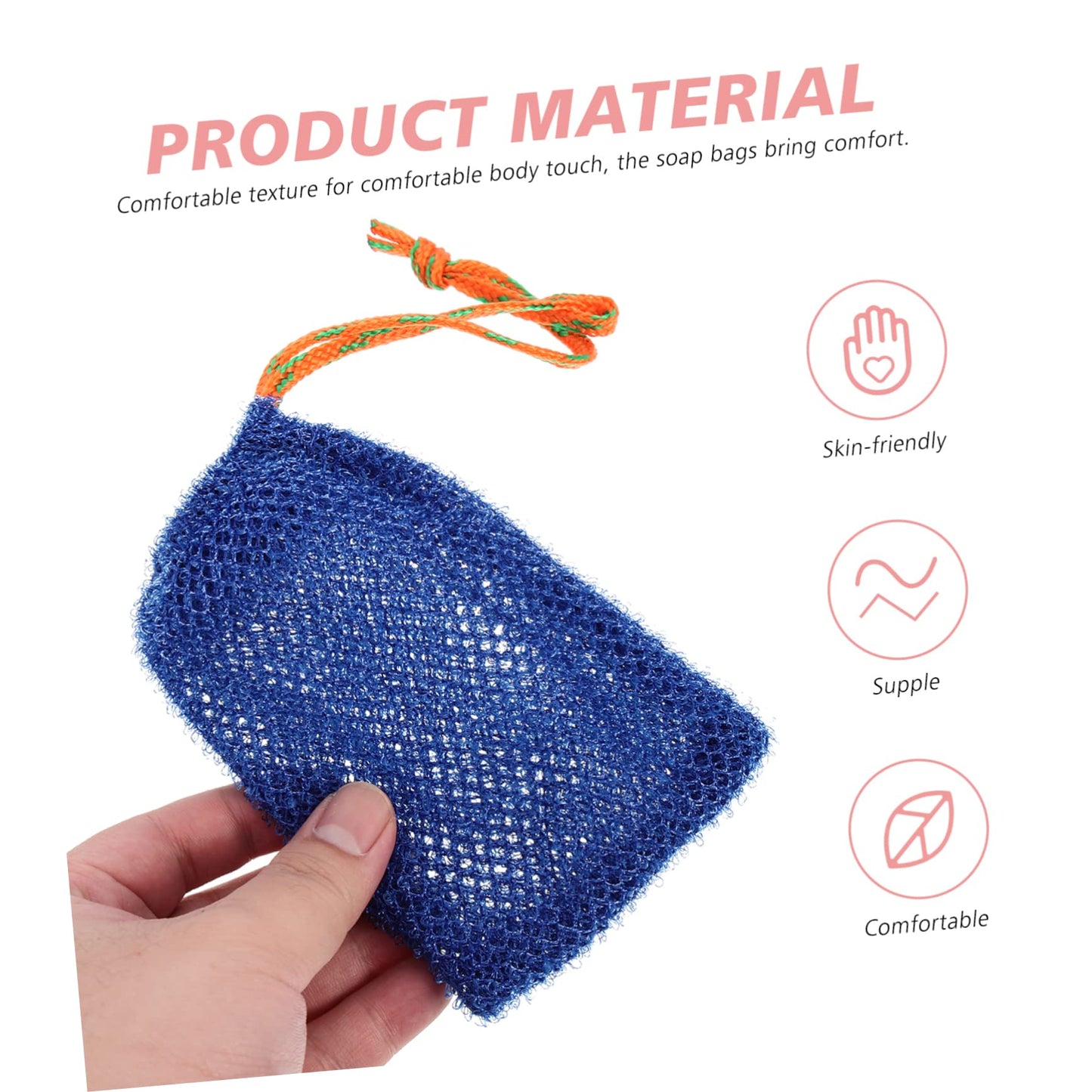 Angoily 8pcs Exfoliating Soap Net Bags for Face Cleaning and Bath Use Mesh Drawstring Pouches for Lathering Handmade and Natural Soaps