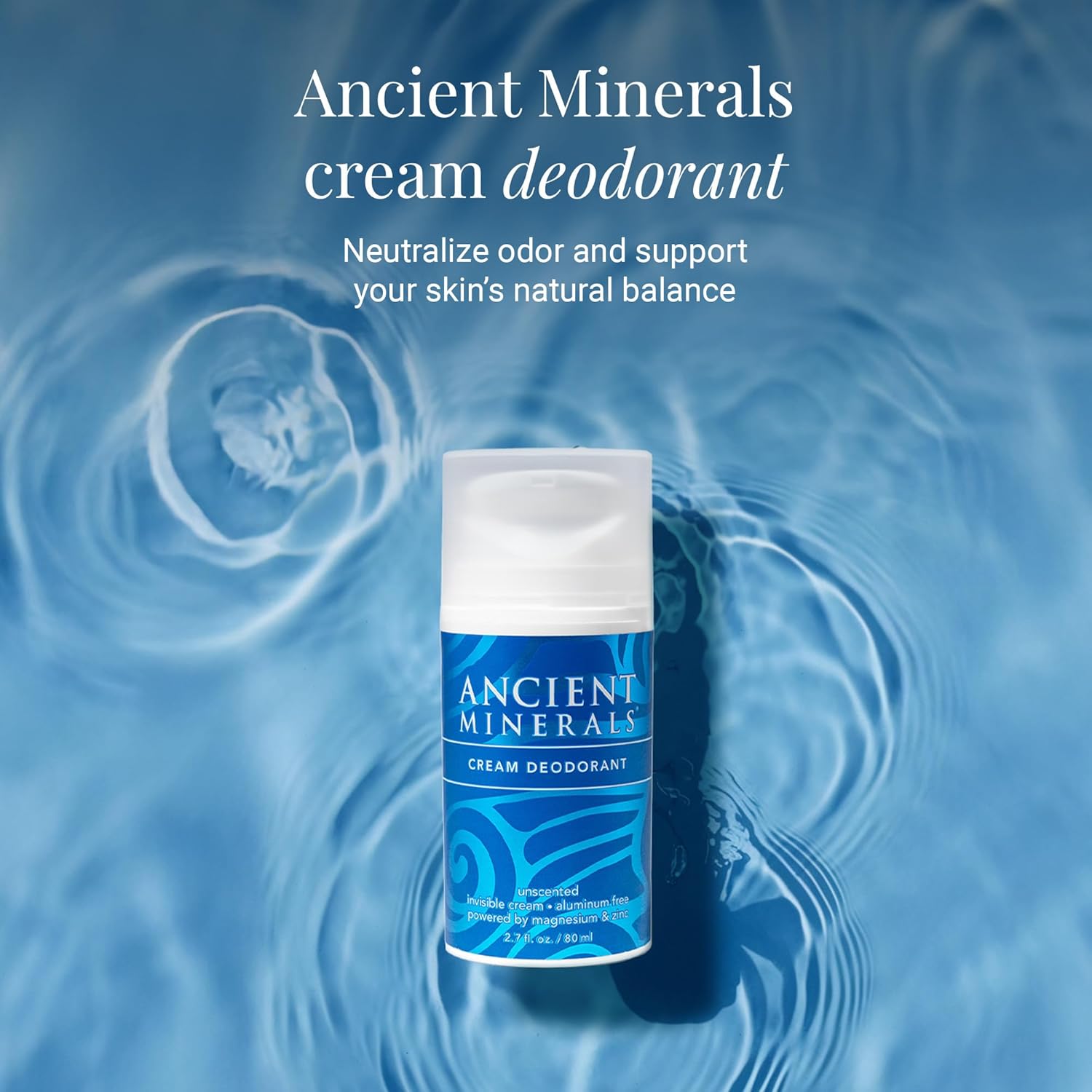 Natural Deodorant Cream - Eucalyptus & Mint, Aluminum-Free, Vegan, 2 oz for Sensitive Skin