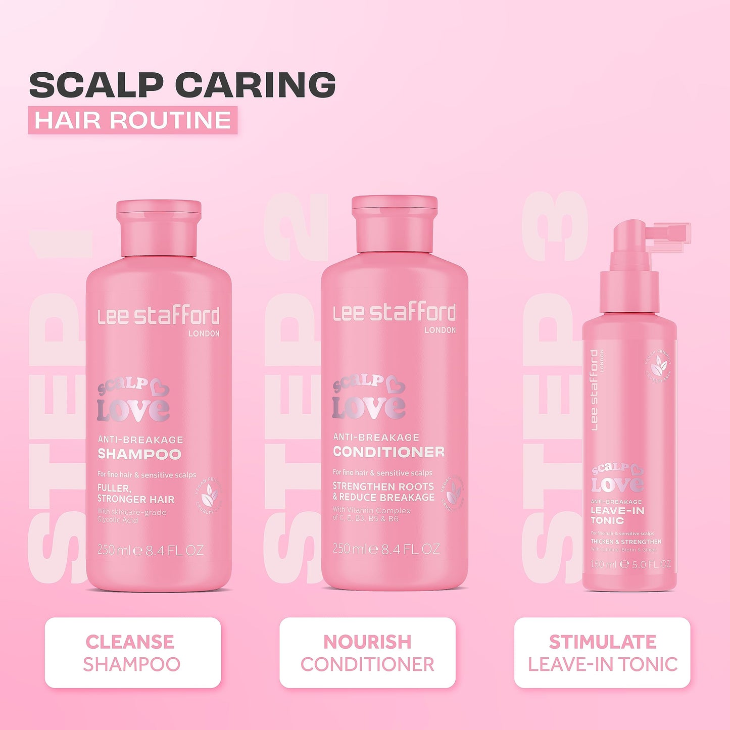 Lee Stafford Anti Hair Loss Tonic | Scalp Love - Leave-In Thickening & Strenghtening Mist, Volumising, Lightweight, Stimulates Growth for Senstive & Fine Hair, 5 Fl Oz