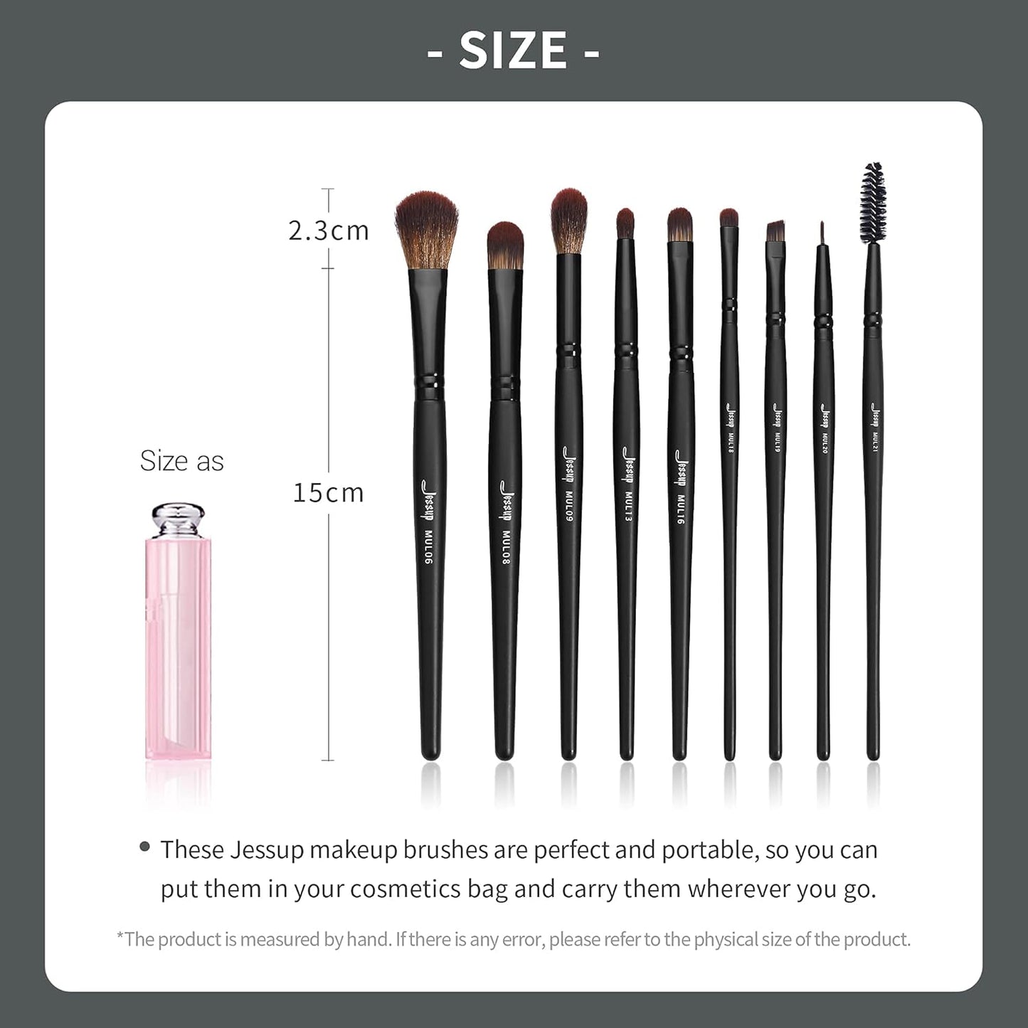 Vegan Makeup Brush Set - 16pcs Premium Synthetic Eye Brushes for Blending, Eyeliner & Concealer