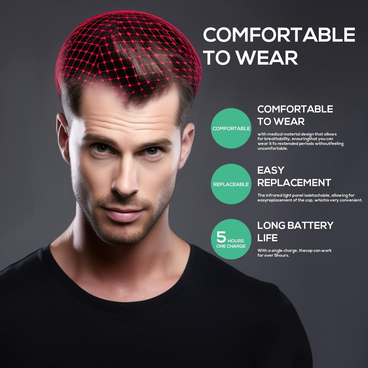Laser Therapy Cap for Hair Regrowth, Laser Hair Growth System Hair Loss Treatments for Men & Women Red Light Therapy Cap Hair Growth Device
