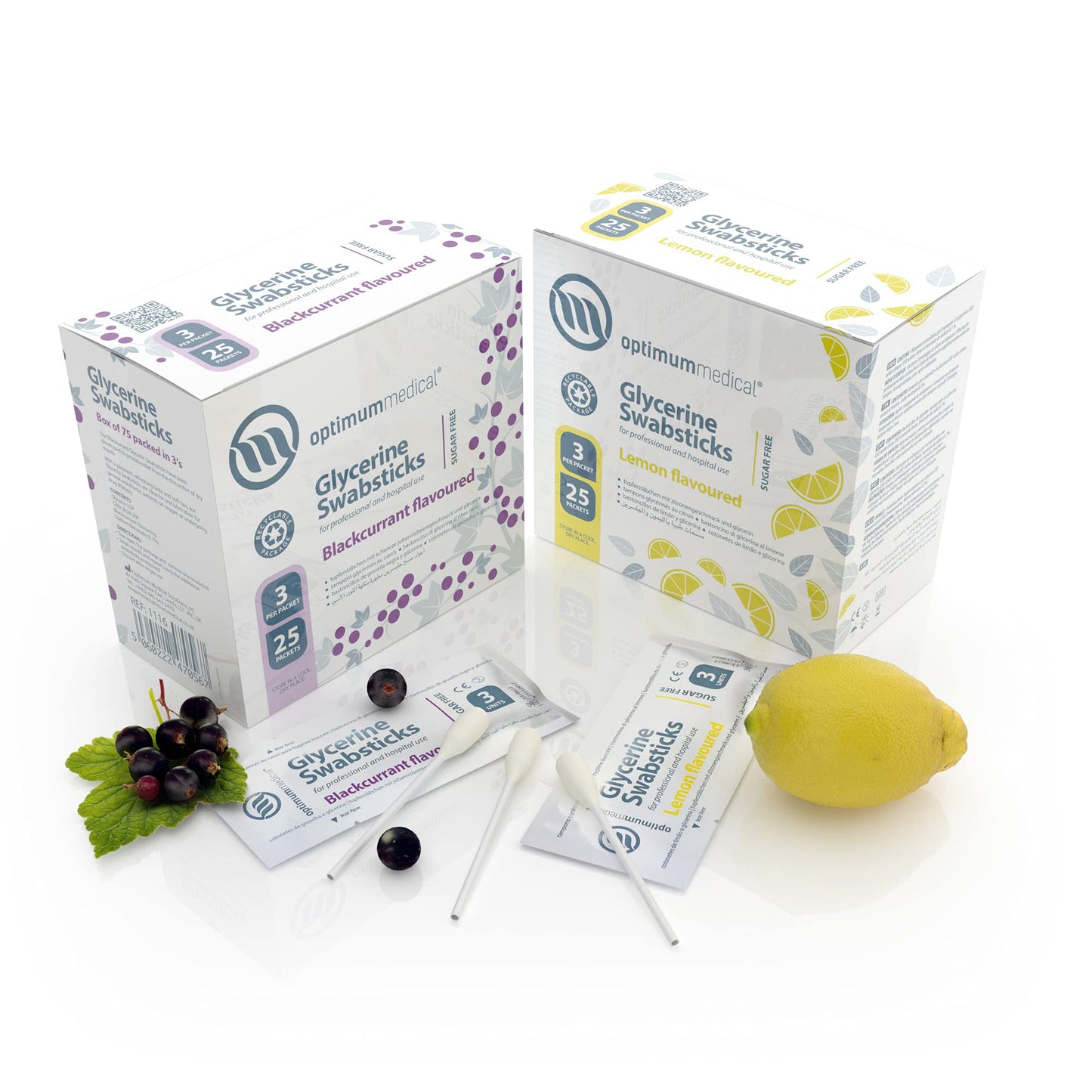 OPTIMUM MEDICAL Glycerin Swabsticks (x75) – Lemon Flavour Pleasant Tasting Sugar Free Swab Sticks for Dry Mouth Relief (Lemon)