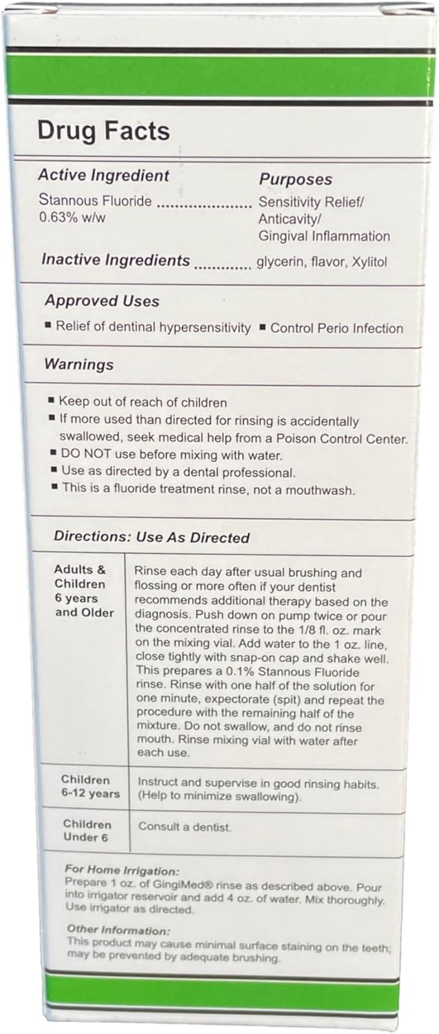 Stannous Fluoride Dental Rinse 0.63% - Mint Flavor, 10 oz for Tooth Decay & Sensitivity