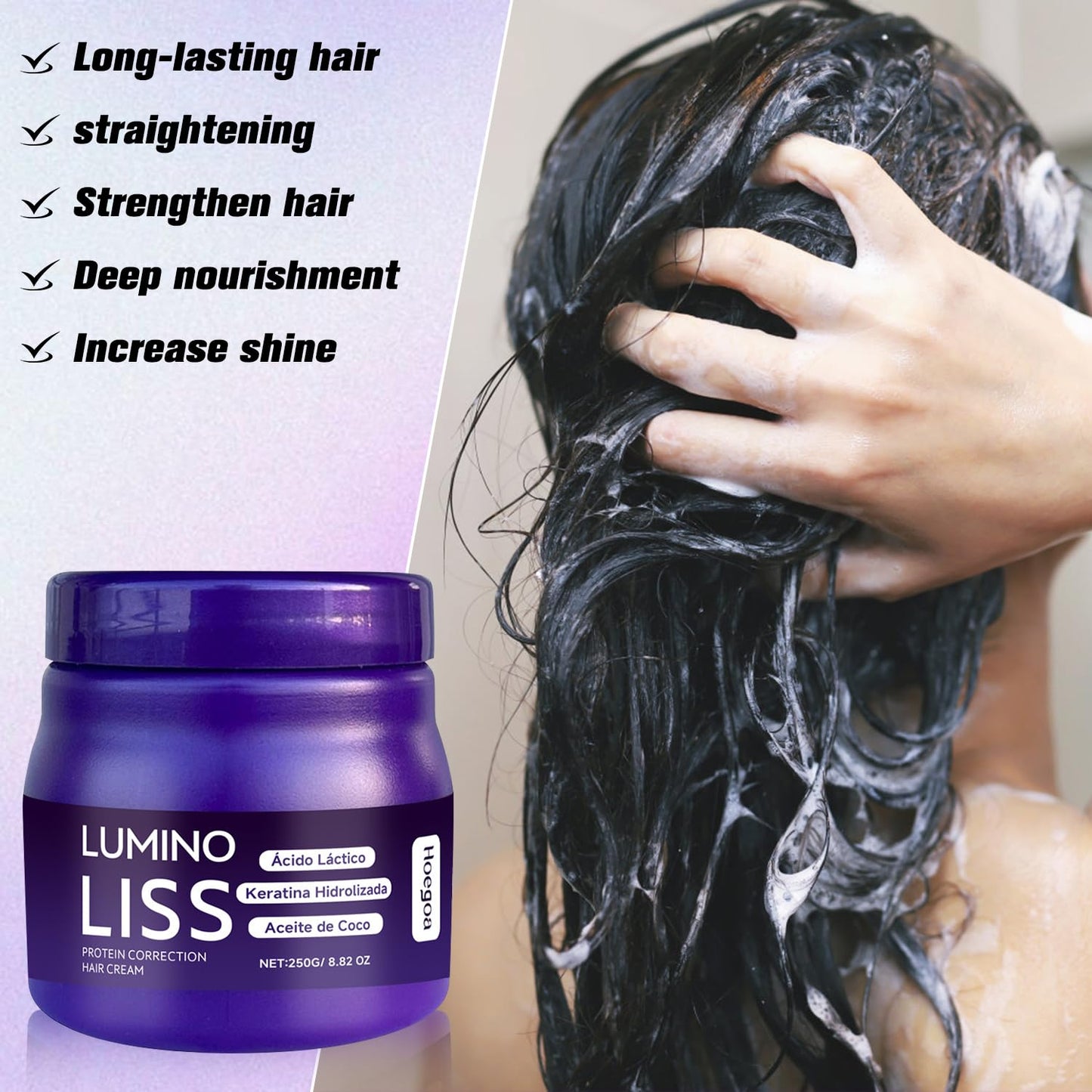 Lumino Liss Alisado,Alisado para Cabello Sin Formol LuminoLiss,Crema Alisadora Lumino Liss,Lumino Liss Keratina,Restores Hair Natural Silkiness