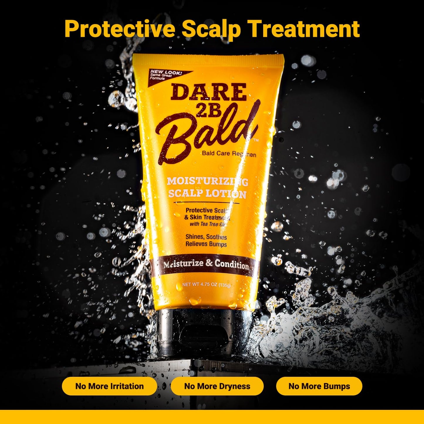 Dare 2B Bald Moisturizing Scalp Lotion | Bald Head Care Regime | Condition, Protect, and Treat the Scalp Against Flaking | Bald Head Moisturizer for Men- 4.75 OZ
