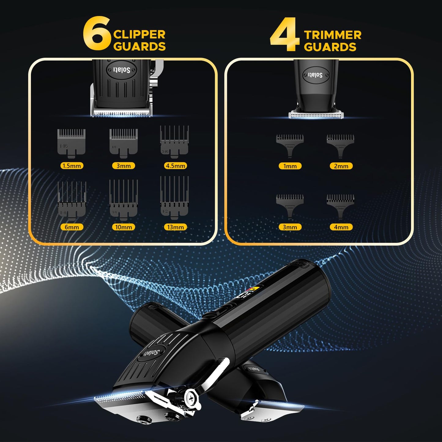 Professional Hair Clippers for Men Cordless Trimmers Kit with LED Display Beard Trimmer for Kid Cordless Beards Trimmer Haircut Grooming Kit Gift for Men Women Barber Kids (Black)