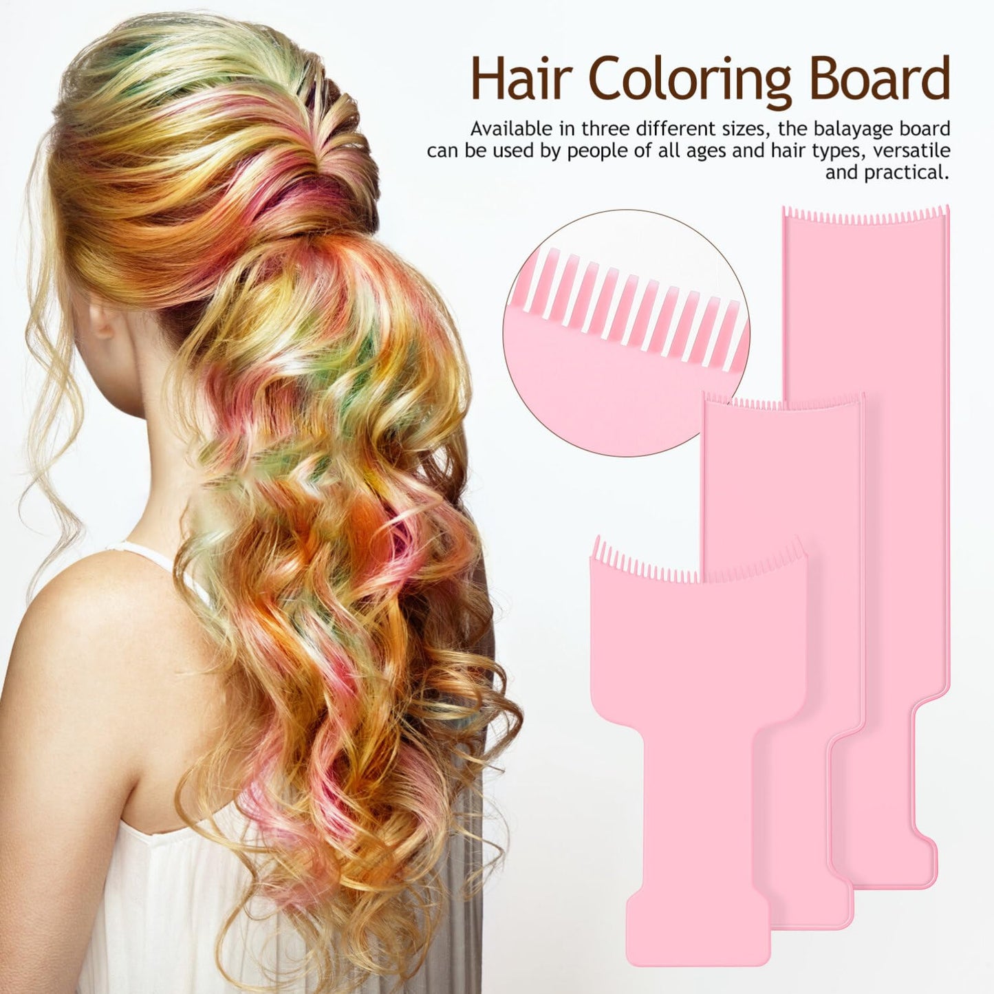 Beavorty 3 Pcs Balayage Boards Hair Coloring Board Highlighting Comb Hair Dye Kit Hair Highlighting Kit Long Board Coloring Set for Home Salon