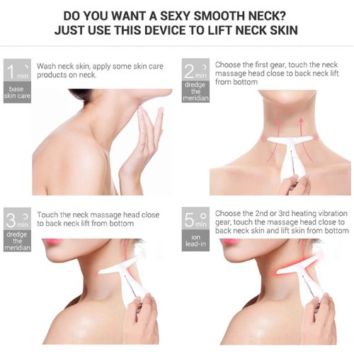 Face Neck Beauty Device for Wrinkle Removal&Anti-Aging Devices,3 in 1 Skin Care Facial Massager, Face Sculpting Tool with Thermals, Vibration at Home Daily Use (White)