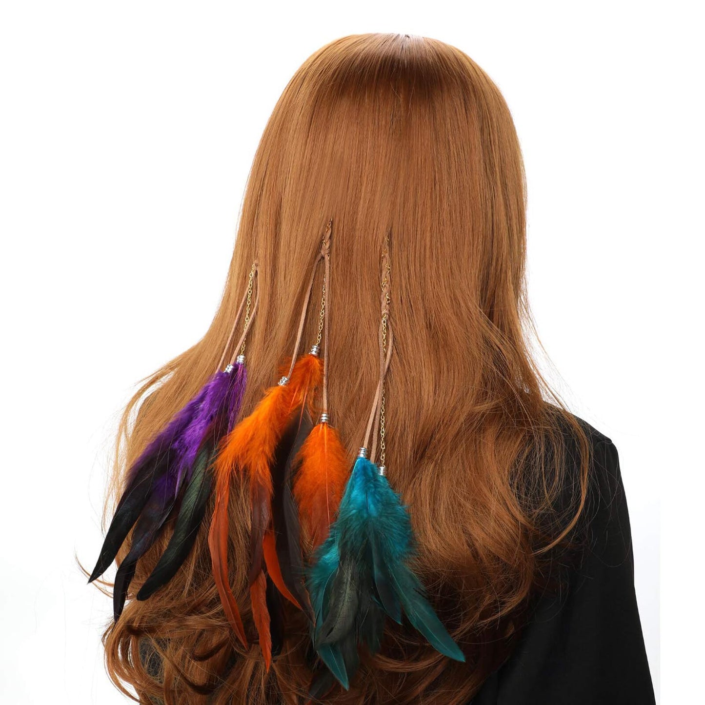 Feather Hair Extensions Clip,Zcargel 6PCS Feather Tassel Hair Decorations Mixed Colour Feather Hair Extensions Hair Accessories for Women and Girls