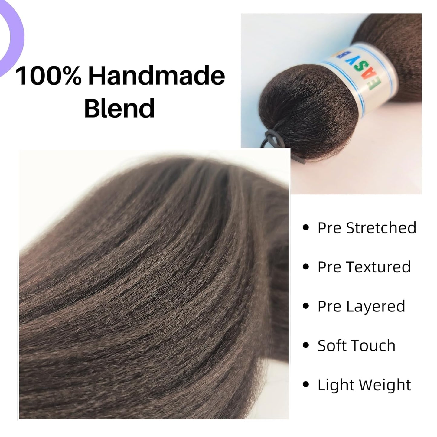 Ash Brown Pre-Stretched Knotless Braiding Hair Extensions - 6 Packs Synthetic Box Braids