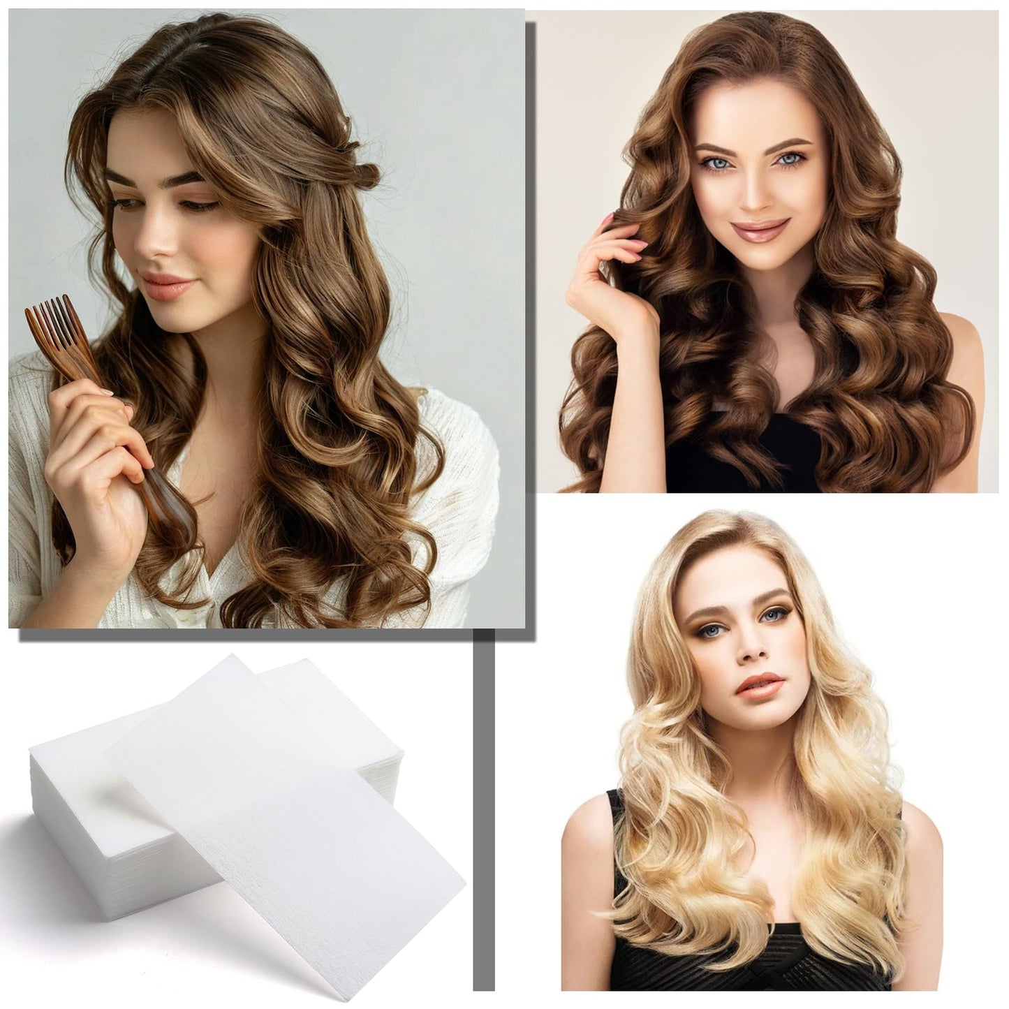 Isslly 100 pcs Hair Perm Papers, Disposable Perm Rods End Wrapping Papers, High Temperature Resistant Thicken Cold Hot Perms Paper for Women Hair Curling, Hair Styling