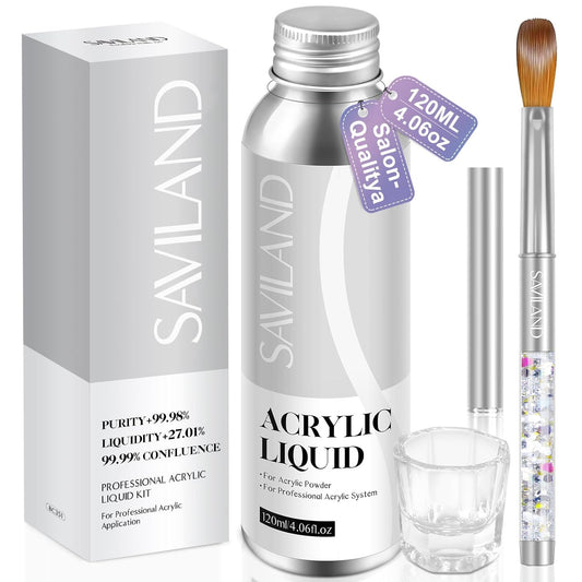 Low Odor Acrylic Nail Monomer - SAVILAND SSPro X Pure EMA, 500ml for DIY Nail Extensions