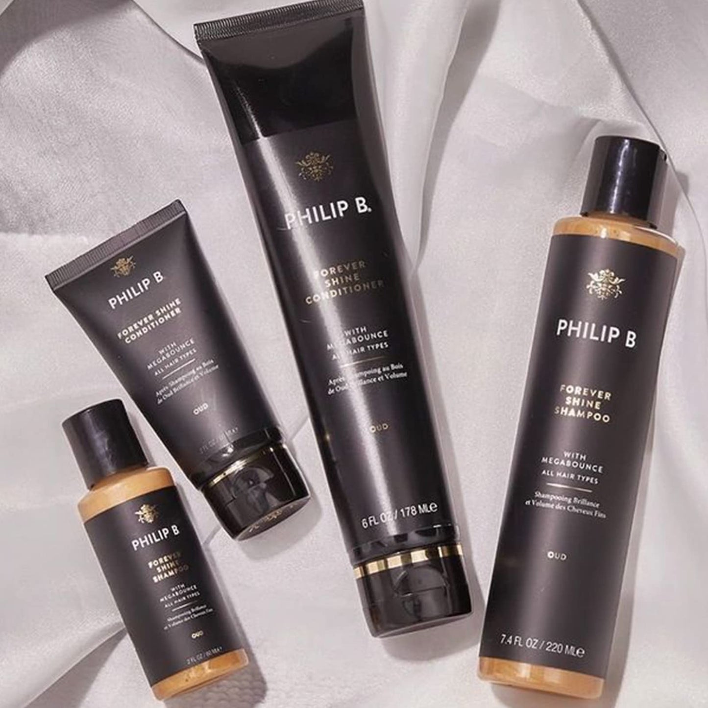 PHILIP B Forever Shine Shampoo, 2 fl. oz. (60 ml) - Volumizing Cleanser With Notes of Pure Oud Leaves Hair Smooth & Glossy, Reduces Frizz, For All Hair Types