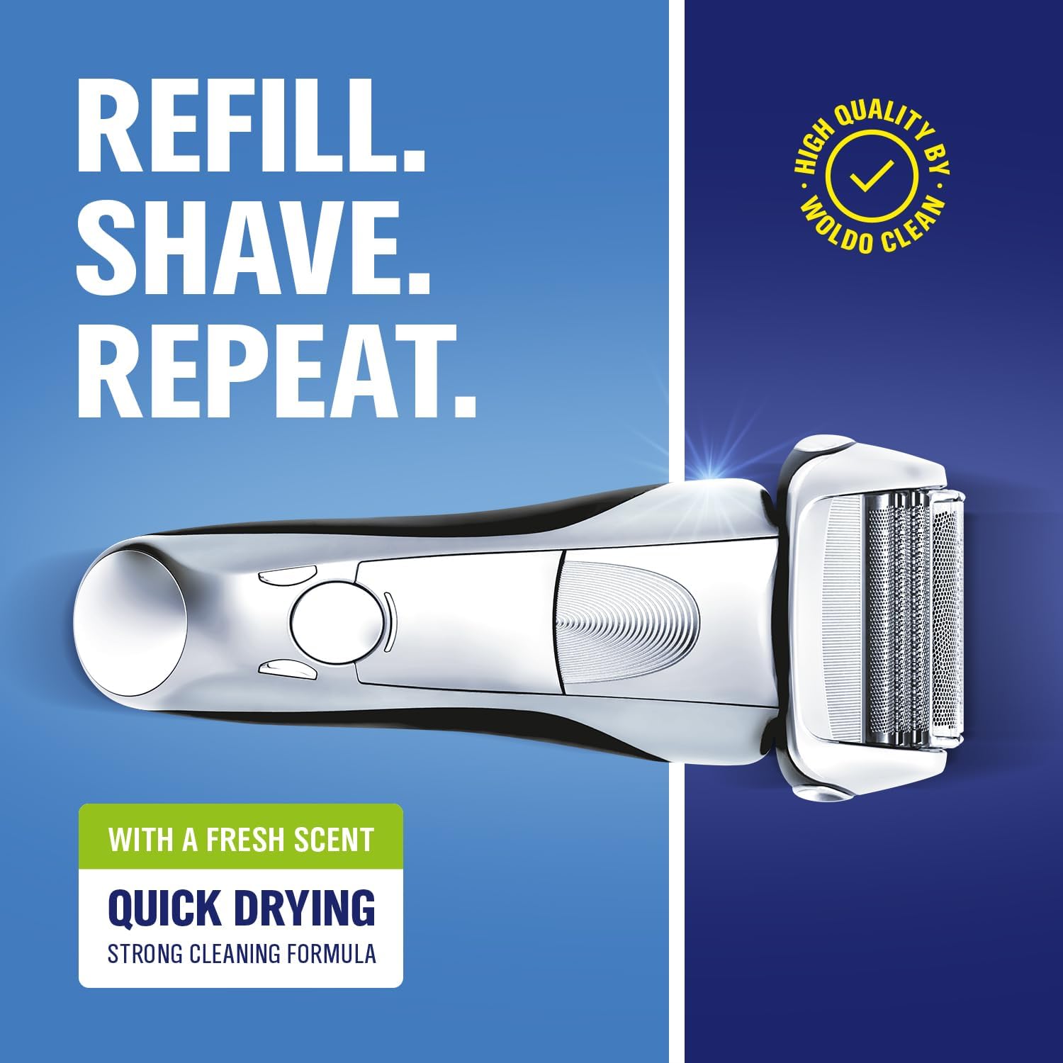 Braun Shaver Cleaner Solution - 33.8 oz Lemon Scent, Compatible with CCR/SmartCare, 5-6 Uses