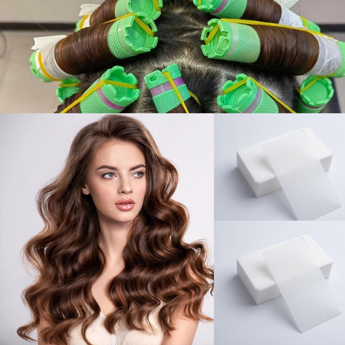 DC,CLISENCE 100pcs Breathable Hair Perm Paper, Disposable Perm End Papers, High Temperature Resistant Salon Home Hair Rollers Accessory for Cold Hot Perms Hair Curling