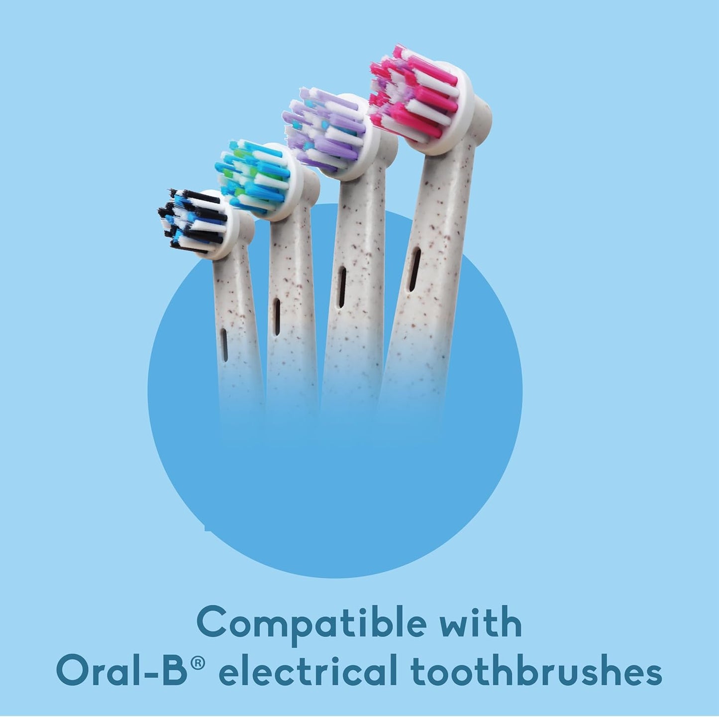 Electric Toothbrush Replacement Heads for Oral-B – 4-Pack, Plaque Removal & Fresh Breath