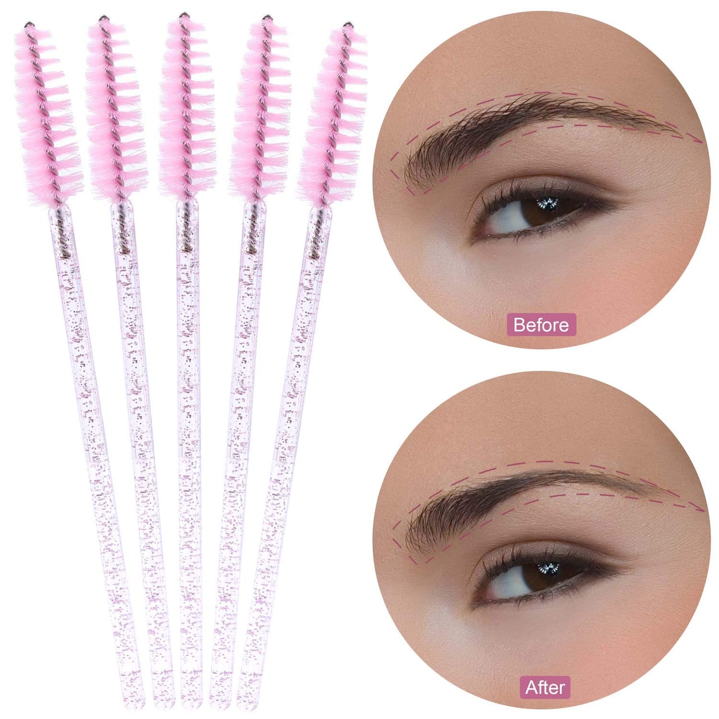 Disposable Mascara Wands - 1000 Colorful Eyelash Brushes & Spoolies for Extensions