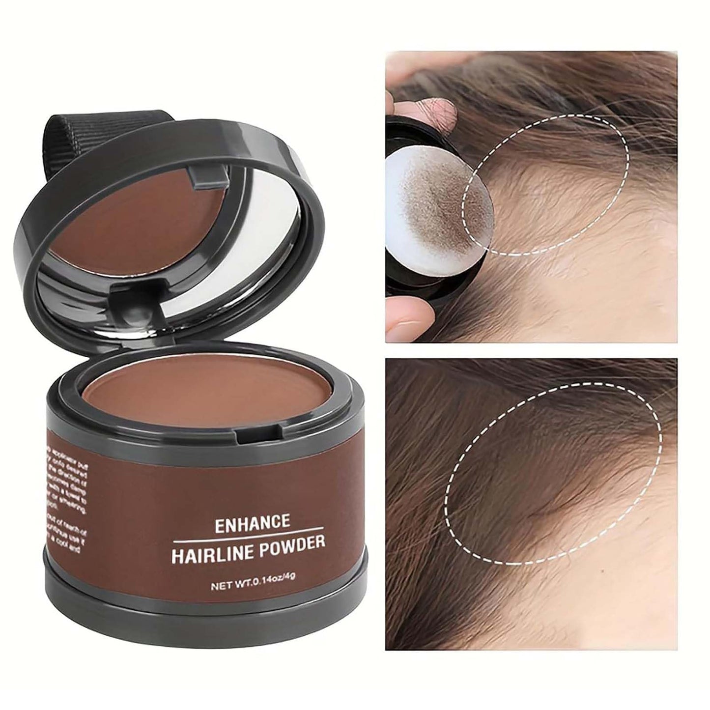 Maycheer Hairline Powder for Women, 14 Color Maycheer Magic Root Cover Up, Maycheer Hair Shadow, Maycheer Hair Rich Shading Powder, May Cheer Hair Rich, Transparent Root Cover (03 Black)
