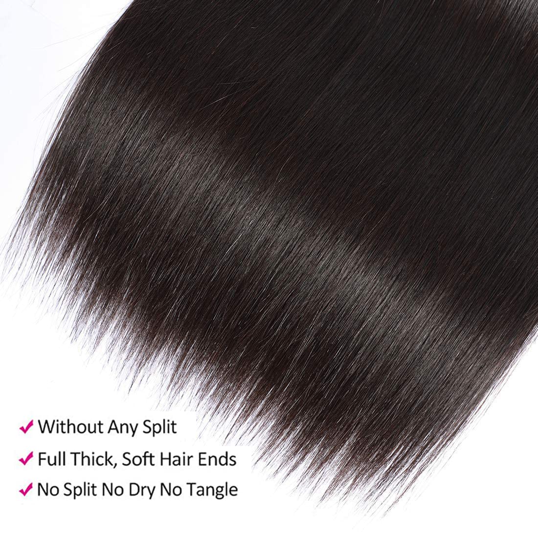 10A Brazilian Straight Human Hair Bundles 18 20 22 Inch 100% Unprocessed Virgin Straight Weave 3 Bundles Deals Human Hair