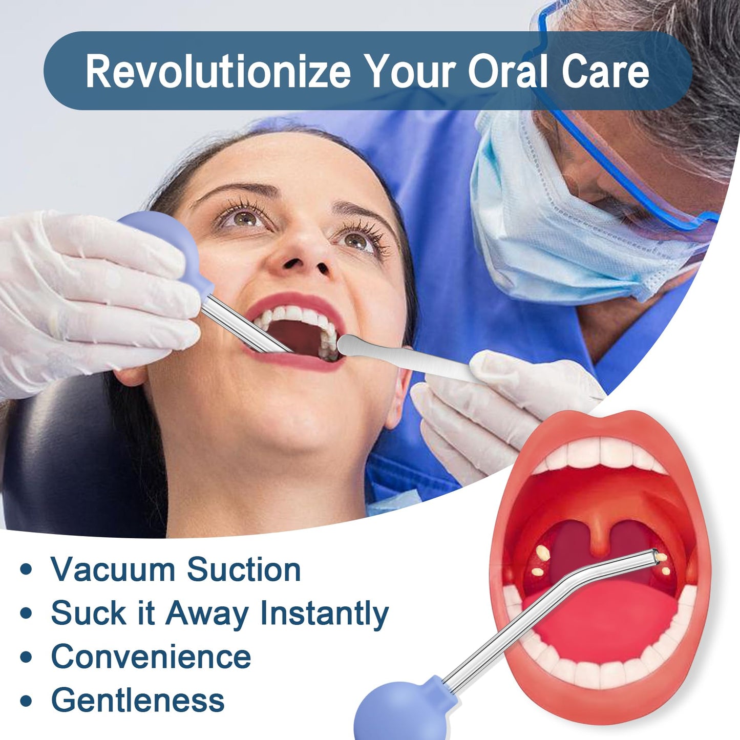 Tonsil Stone Vacuum, 9 Pcs Tonsil Stone Remover, Tonsil Stone Removal kit Vacuum Suction, Tonsil Stone Cupping Tool, Tonsil Stone Removal Tool with Oral Light, 5X Magnifying Mirror, Tongue Depressor