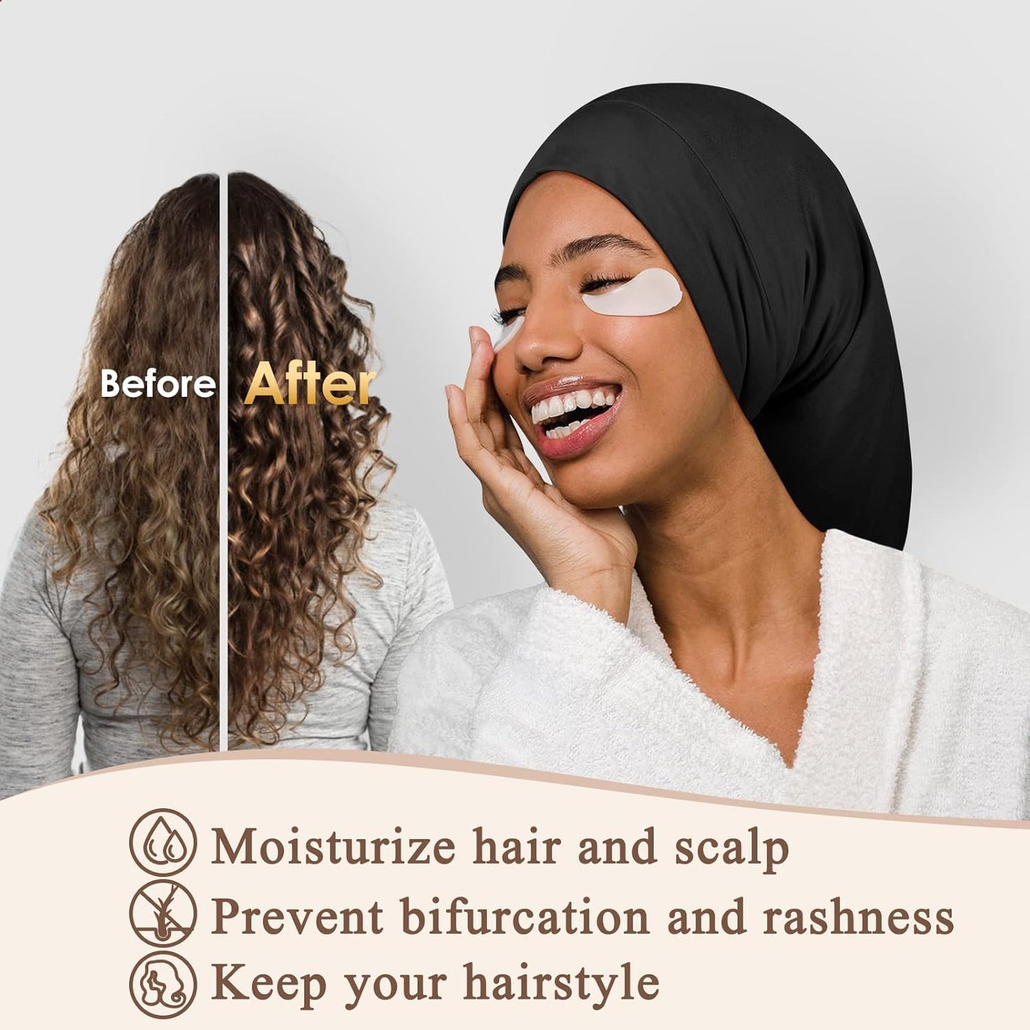 100% Silk Dreadlock Cap & Bonnet for Sleeping - Extra Large Hair Cover for Men & Women