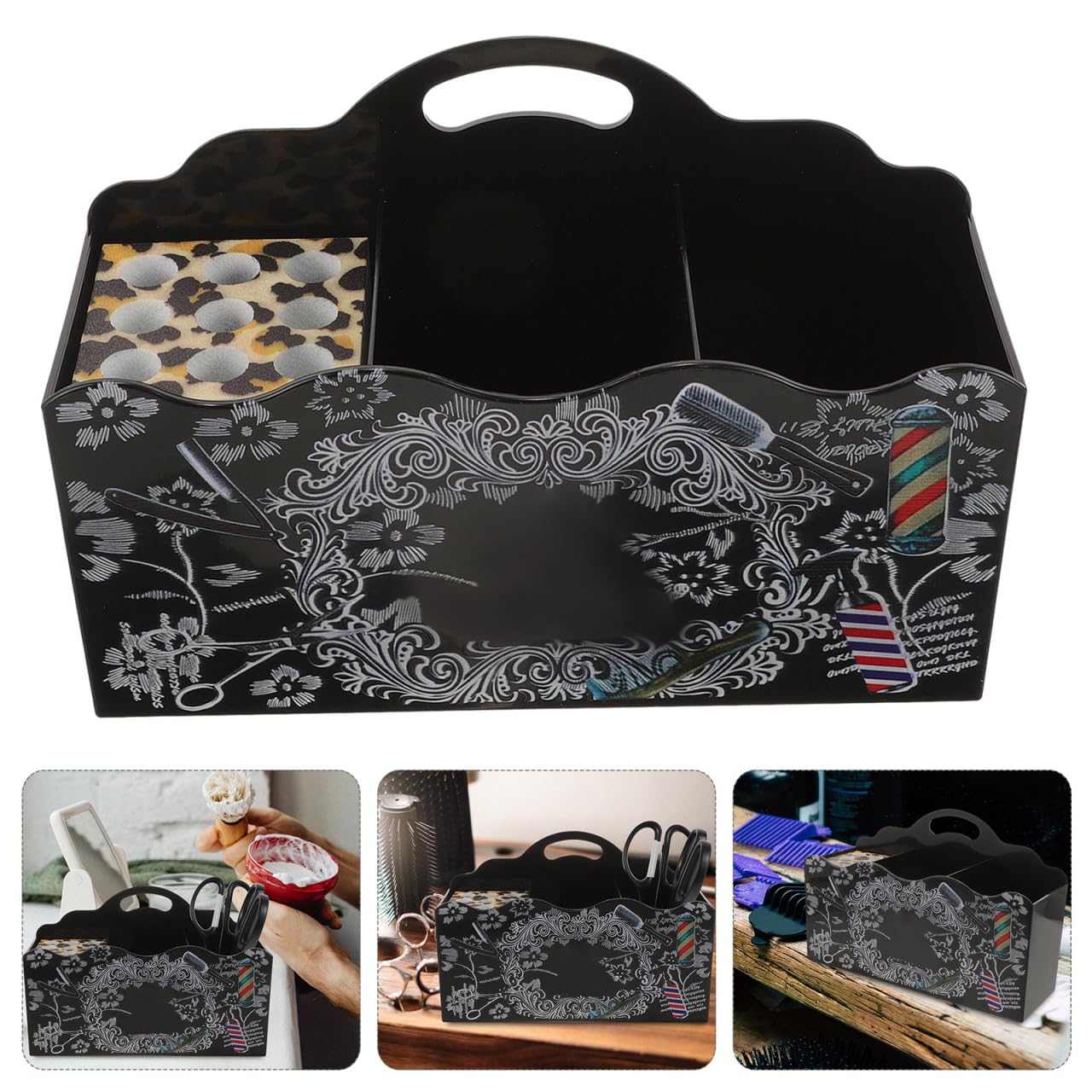 Beatifufu Hairdressing Tool Barber Scissor Holder Hair Holder Case for Salon Holder Barber Shear Holder Comb Holder Salon Shear Holder Abs Multiple Slots Organizer