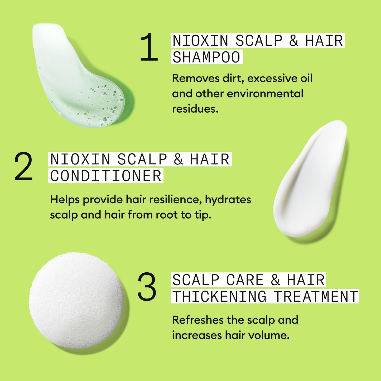 Nioxin Scalp + Hair Thickening System 2 | For Natural or Untreated Hair with Progressed Thinning| Full Size| 3 Month Supply