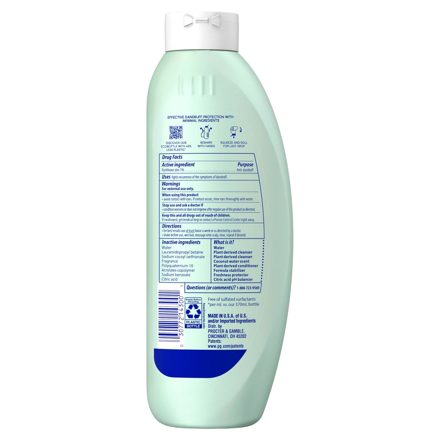 Head & Shoulders BARE 2-in-1 Dandruff Shampoo And Conditioner Twin Pack, Pure Clean, Sulfate-Free, Silicone-Free, Dye-Free, Eco-Friendly Bottles, Safe for All Hair Types, 13.5 Fl Oz Each (Set of 2)