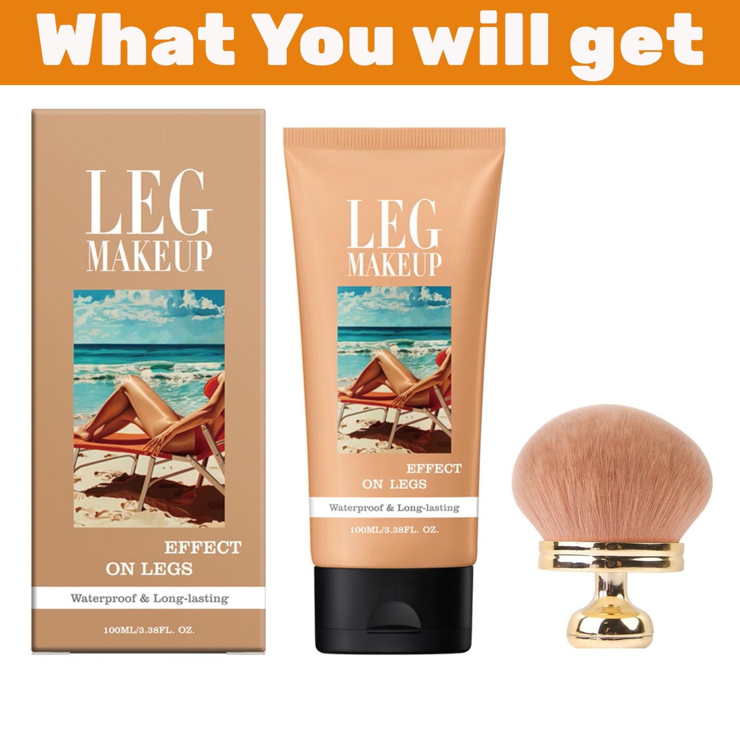 Leg Makeup Waterproof No Transfer,Leg Vein Cover Up Makeup with Brush,Body Scar Cover Up Tattoo Concealer for All Skin Tones (Medium)