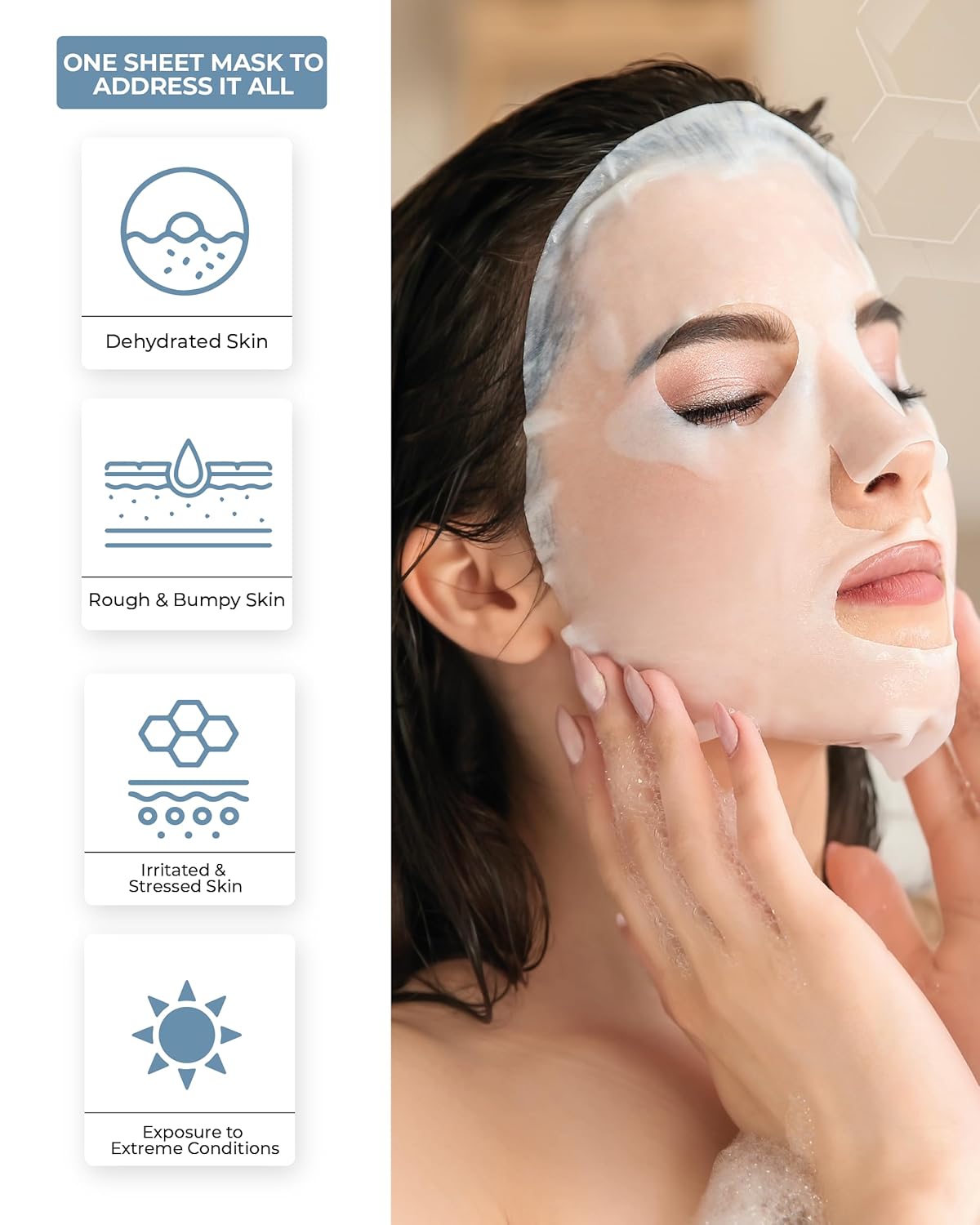 Madeca Mask 24 Pack - Wrinkle Revitalizing Face Sheet Masks with Centella Asiatica & Niacinamide for Skin Elasticity & Instant Lift