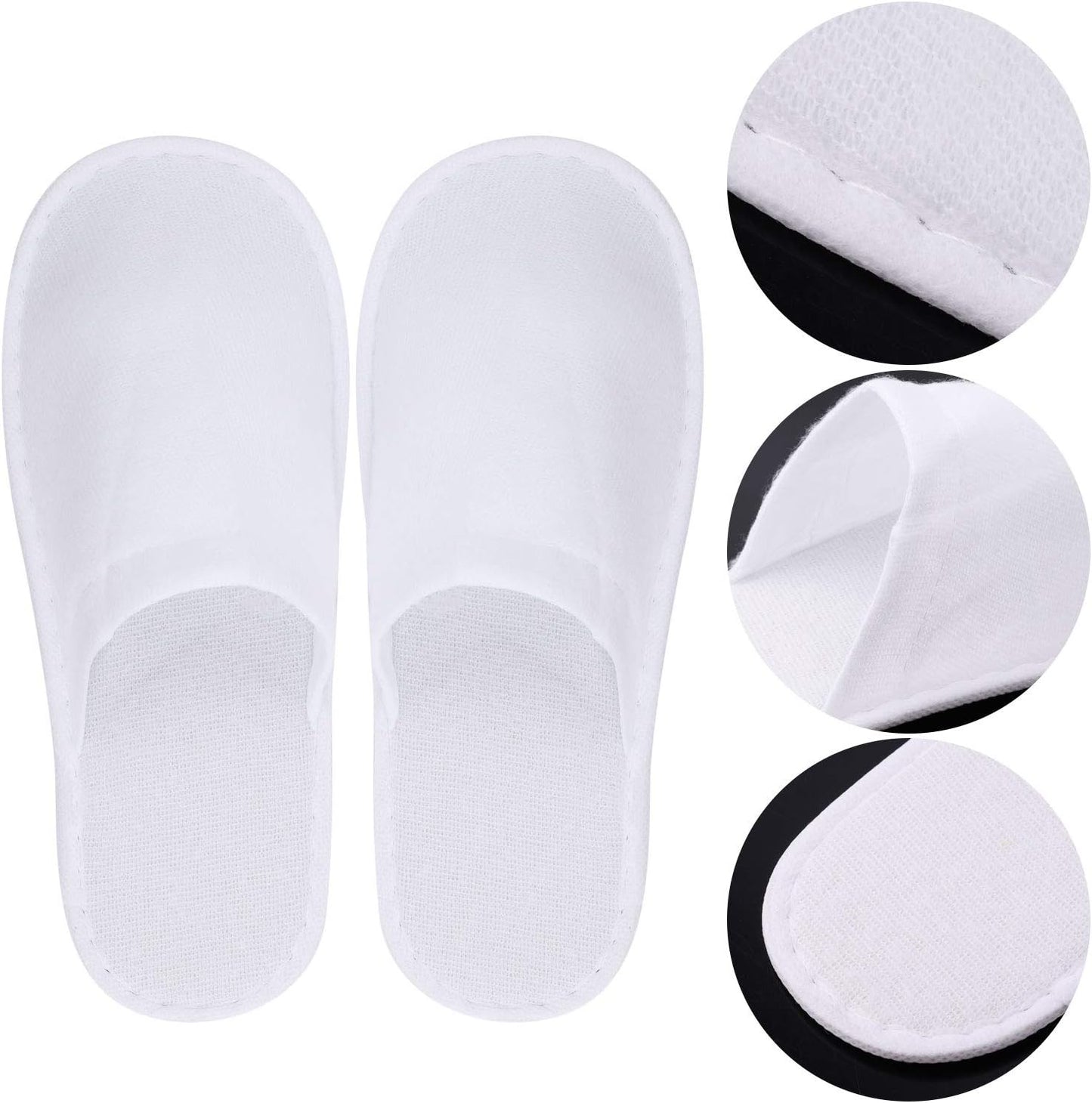 Disposable Spa Slippers for Hotel Guests - 24 Pairs Closed Toe Flip Flops, Super Comfort