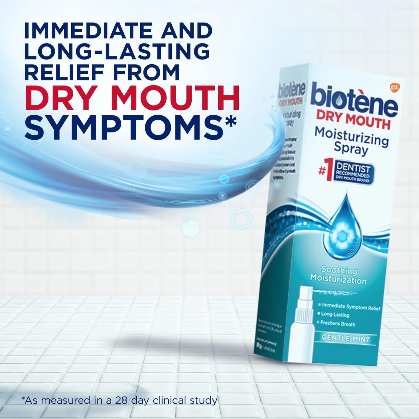 Ravazzi Biotene Moisturizing Dry Mouth Spray, Moisturizing Spray for Dry Mouth and Bad Breath, Gentle Mint - 1.5 fl oz for Children and Adults (Pack of 1)