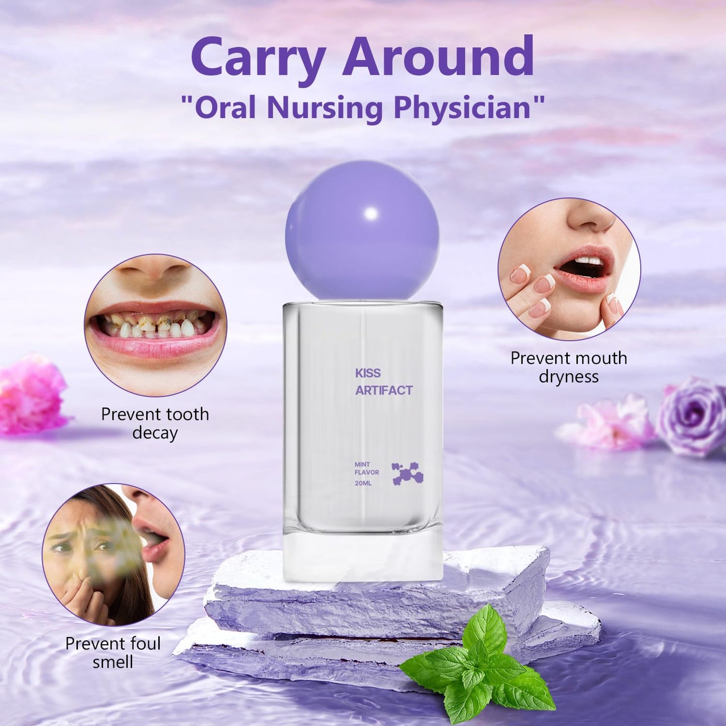 Probiotic Oral Spray for Long-Lasting Freshness, Alcohol-Free Oral Spray with Probiotics for Breath Care, Promotes Oral Health, Convenient Travel-Sized Breath Spray (20 ml / 0.68 oz)