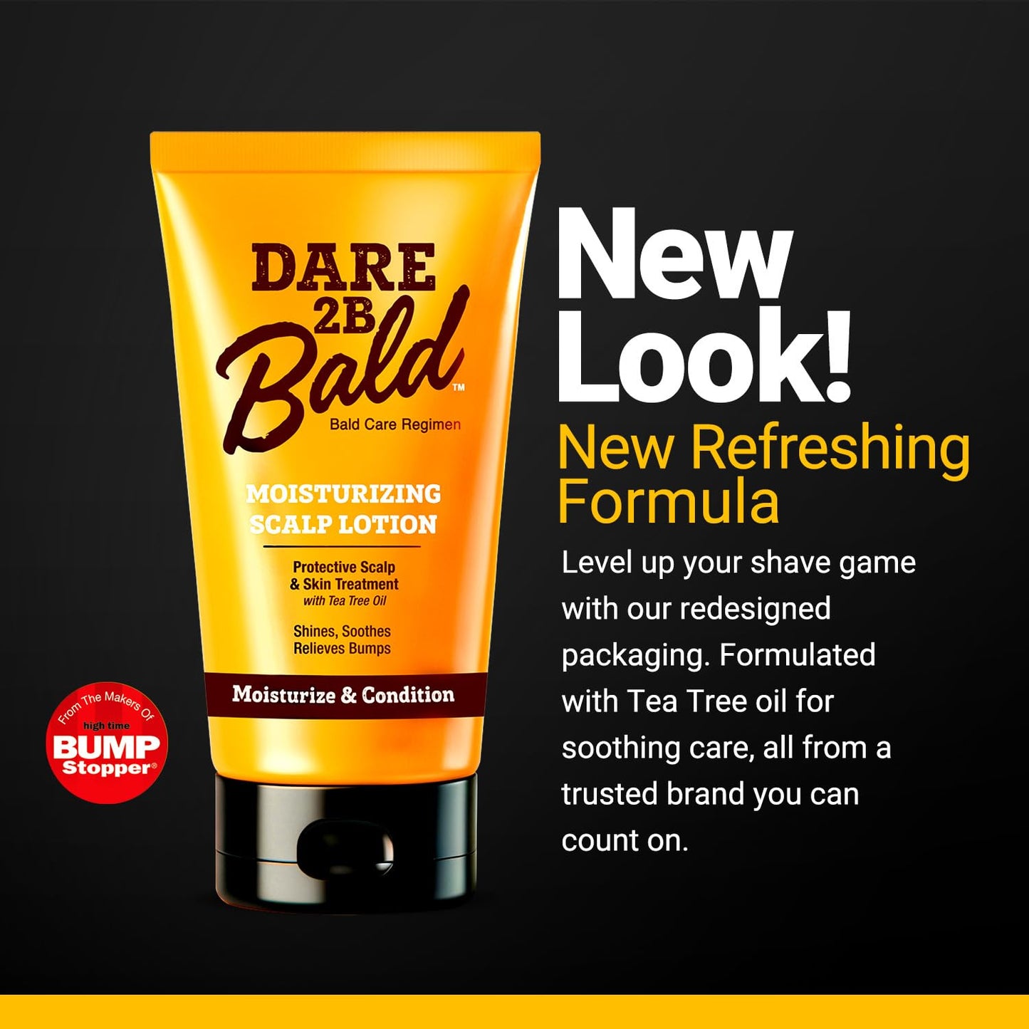 Dare 2B Bald Moisturizing Scalp Lotion | Bald Head Care Regime | Condition, Protect, and Treat the Scalp Against Flaking | Bald Head Moisturizer for Men- 4.75 OZ