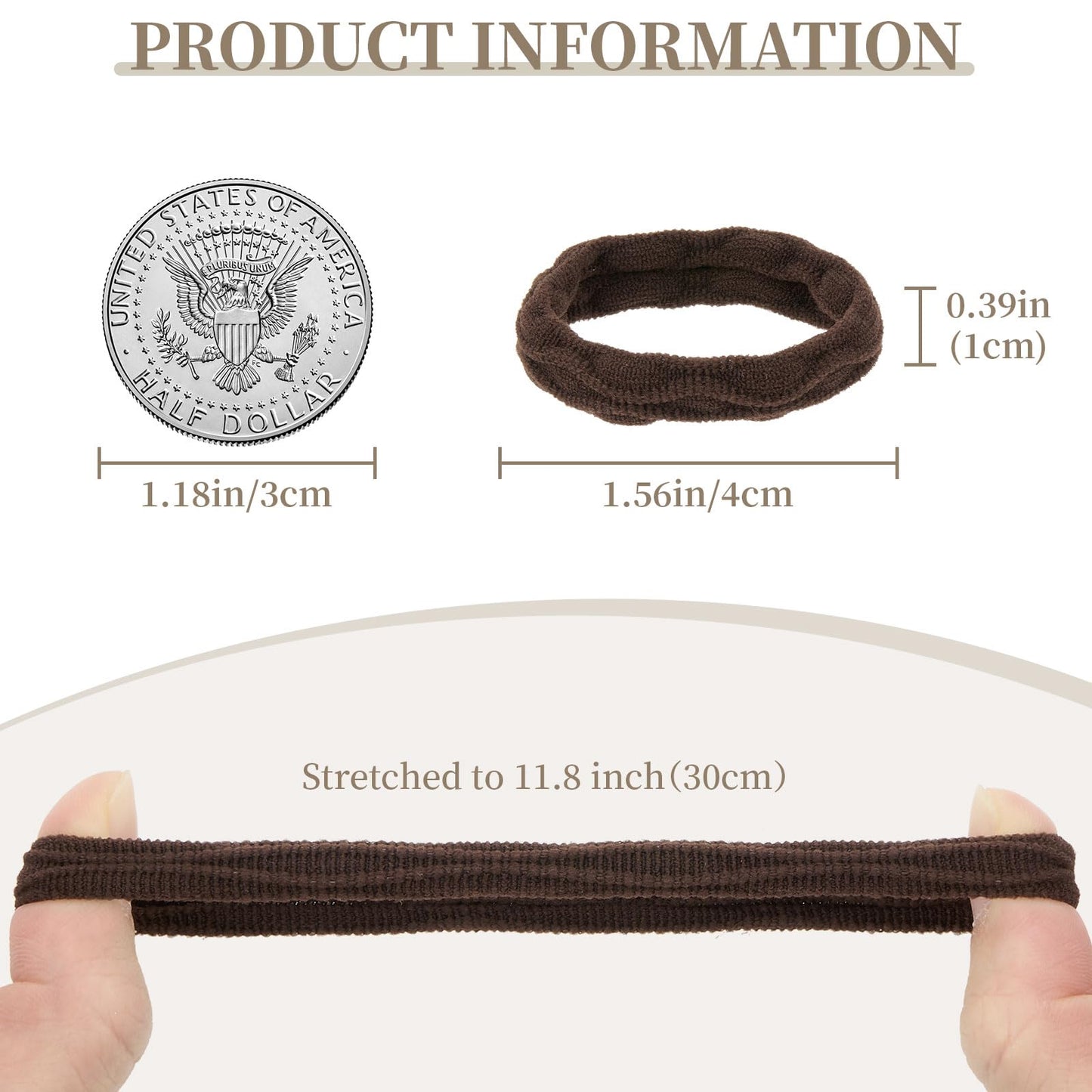 QIUTIMIY 10 Pcs No Damage Hair Ties Thick Hair Elastic Rubber Bands Hair Accessories Scrunchies Seamless for Women